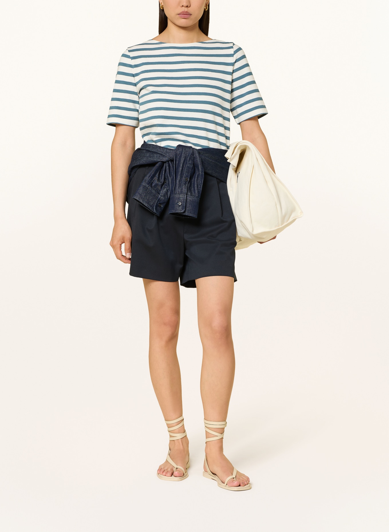 Marc O'Polo T-Shirt: WEISS / BLAU