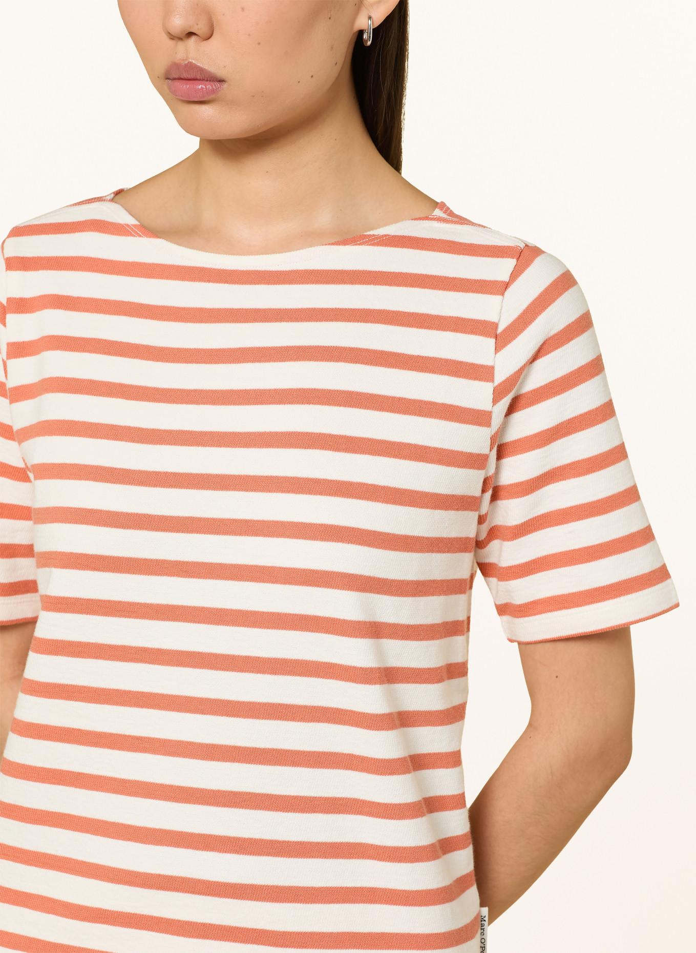 Marc O'Polo T-Shirt: WEISS / ORANGE