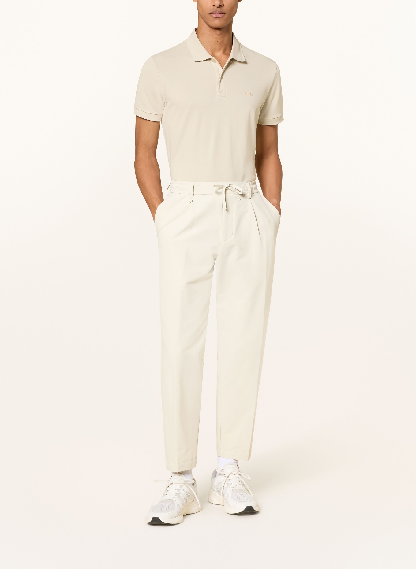 BOSS Spodnie golfowe CONVERT PL NETWOR: KREMOWY