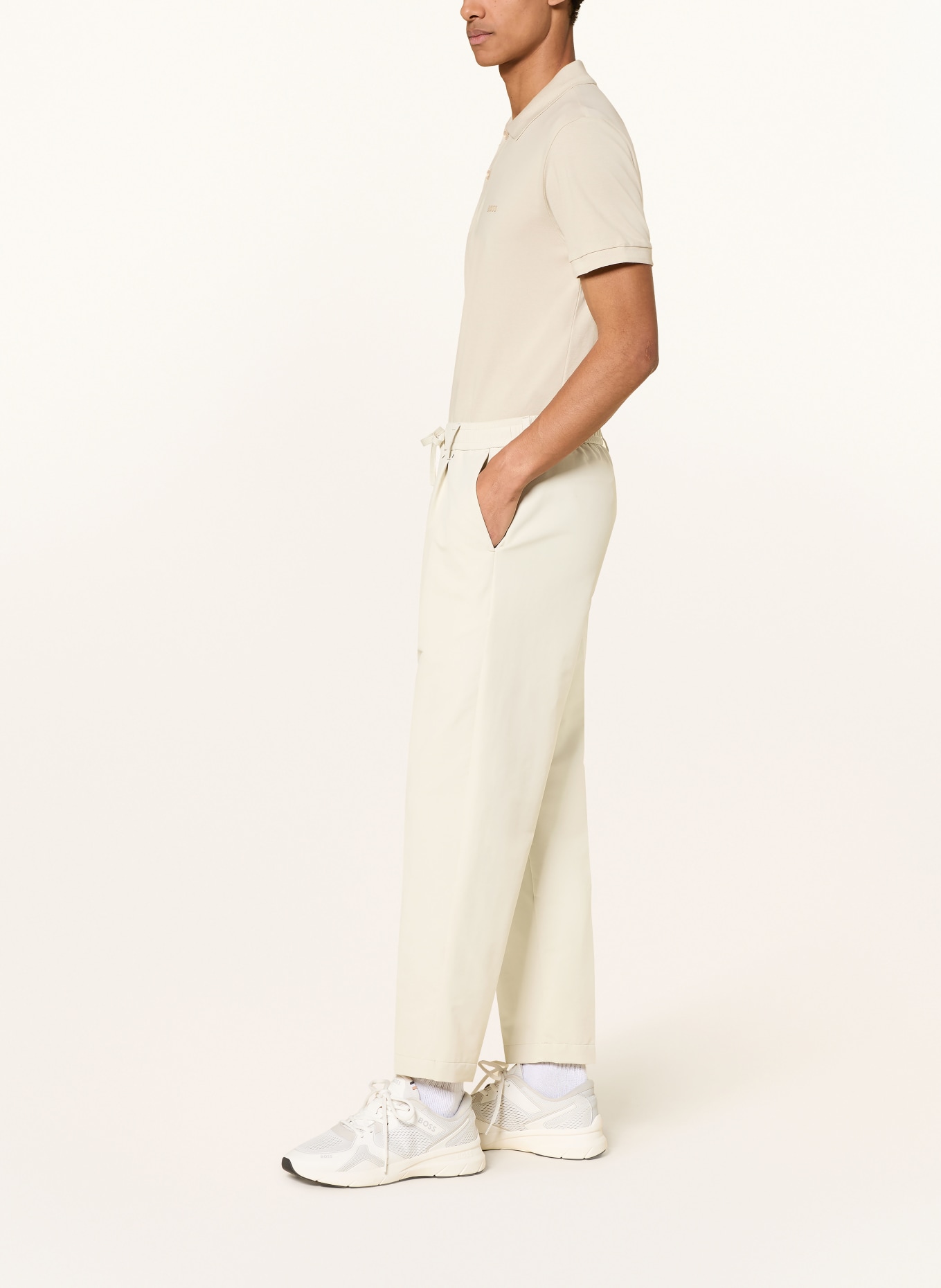 BOSS Spodnie golfowe CONVERT PL NETWOR: KREMOWY