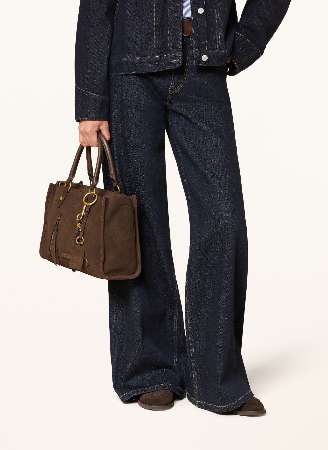 Marc O'Polo boodschappentas: MARRON FONCÉ / GOUD