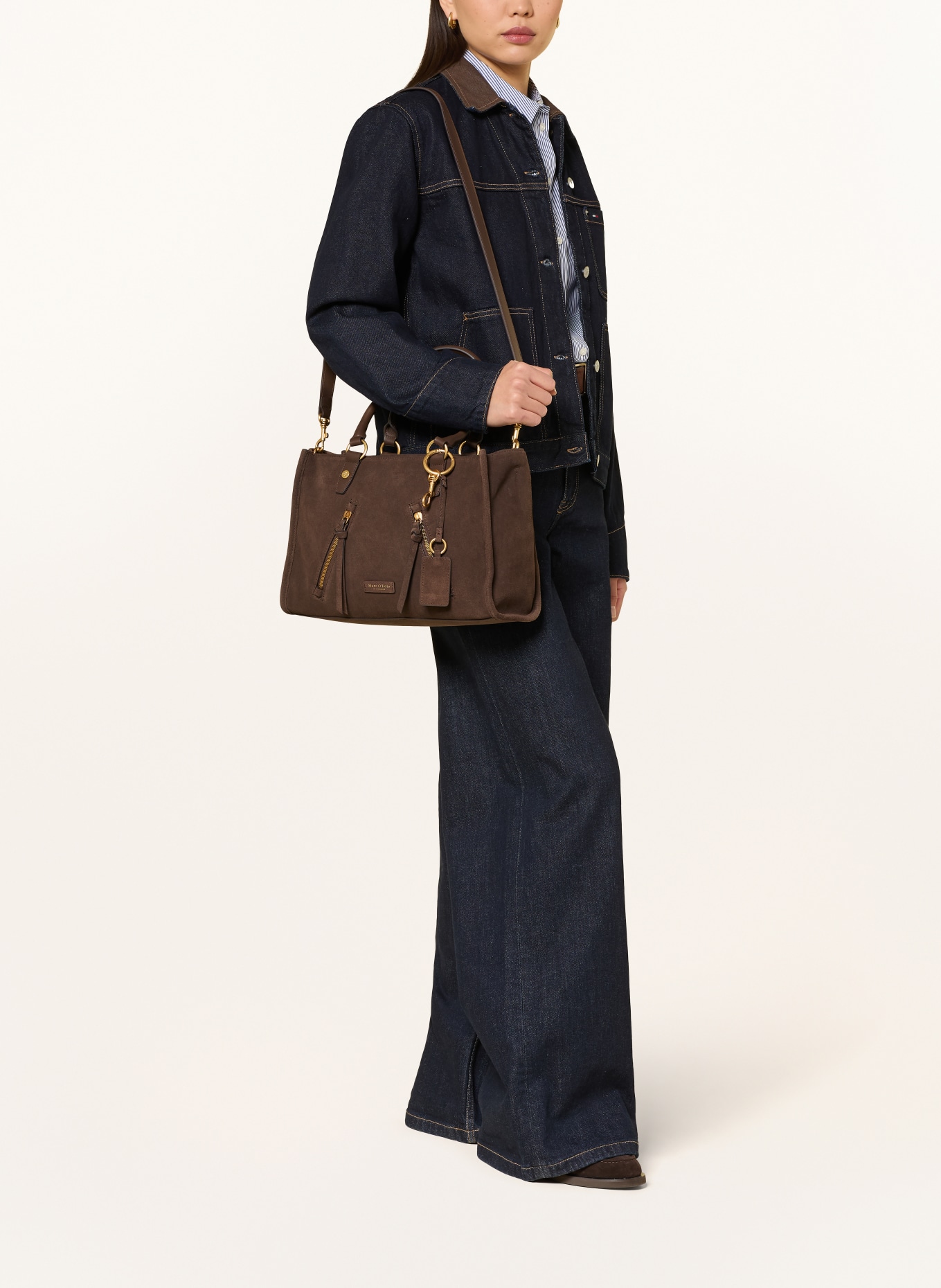 Marc O'Polo boodschappentas: MARRON FONCÉ / GOUD