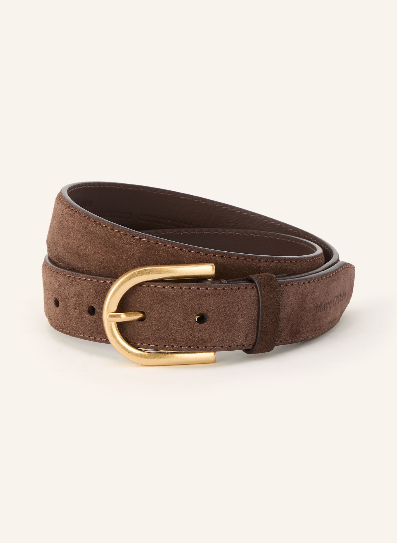 Marc O'Polo Ledergürtel: BRAUN / GOLD