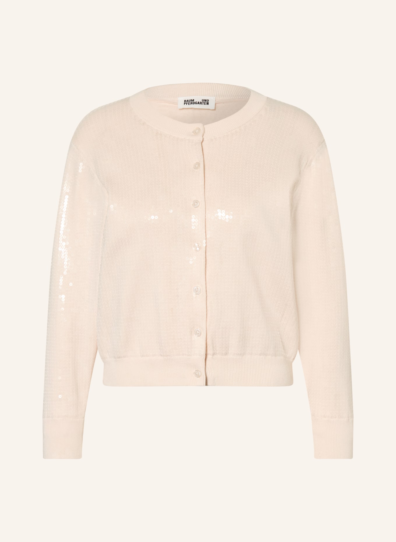 BAUM UND PFERDGARTEN Strickjacke CAYLEE mit Pailletten: CREME