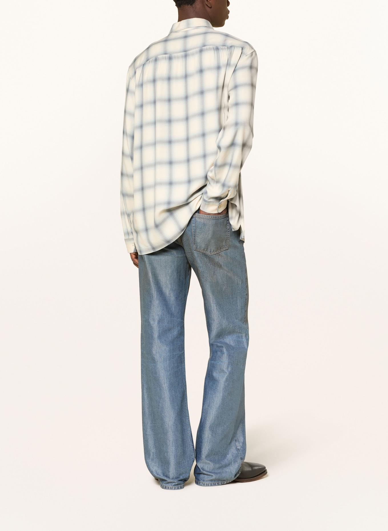 OUR LEGACY Hemd EVERY SHIRT Comfort Fit: CREME / HELLGRÜN / BLAU