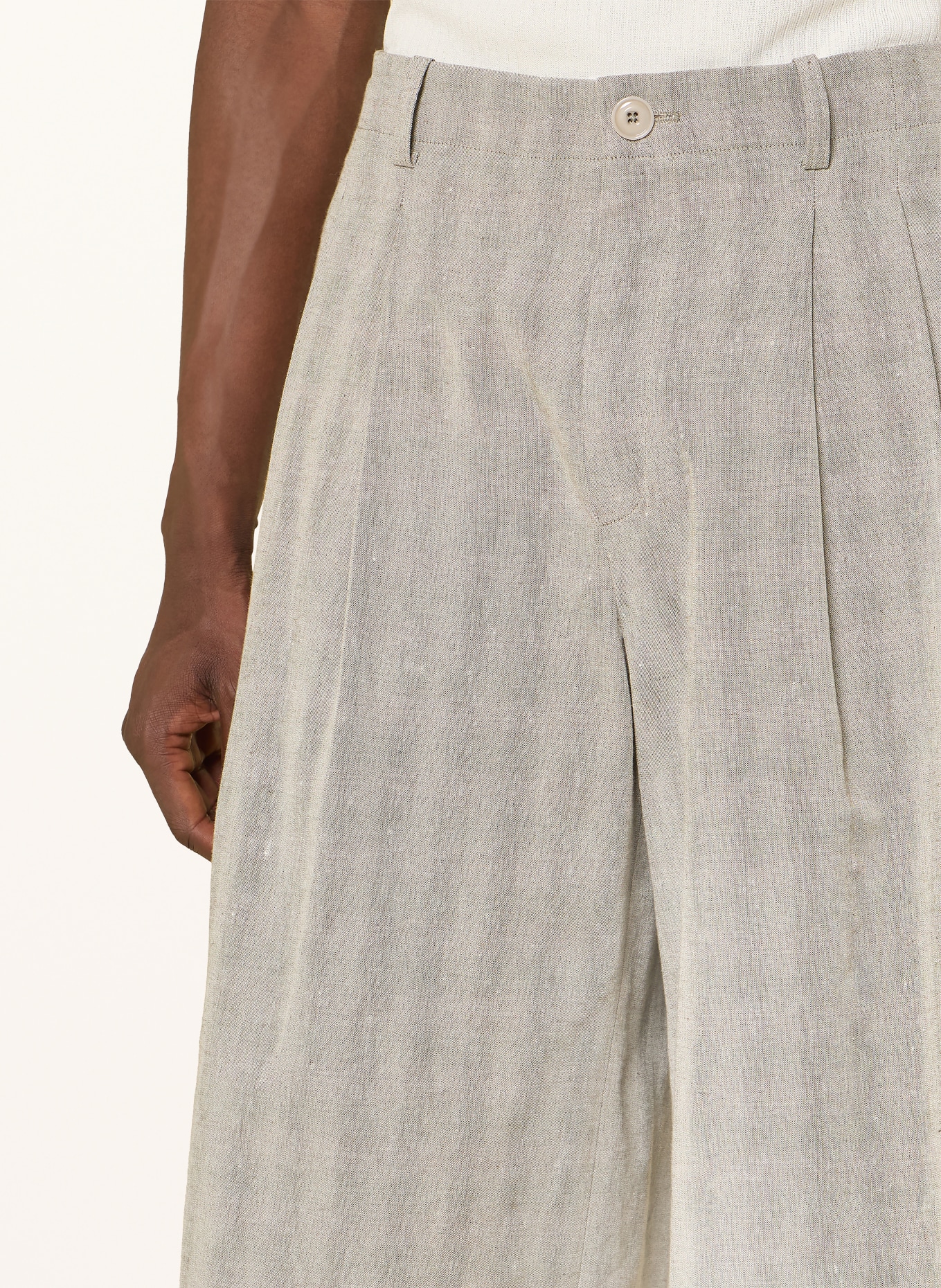OUR LEGACY Shorts SPLIT mit Leinen: HELLGRAU / GRAU