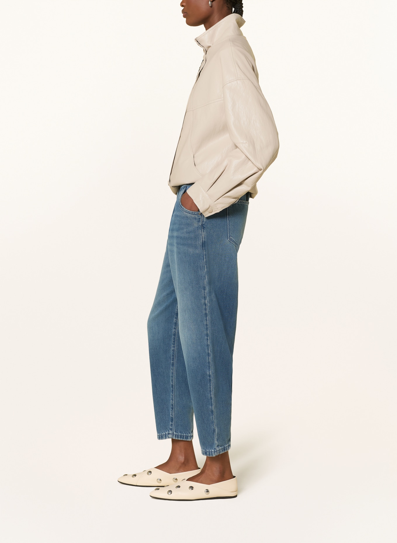 PNTS Cropped Jeans THE O SHAPE: 15 MITTELBLAU