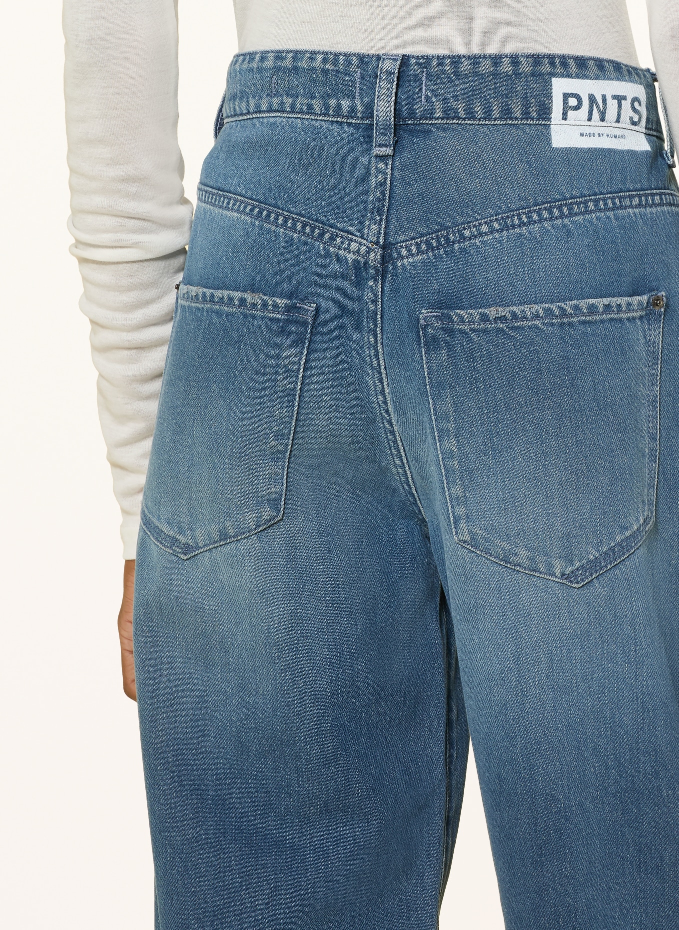PNTS Cropped Jeans THE O SHAPE: 15 MITTELBLAU
