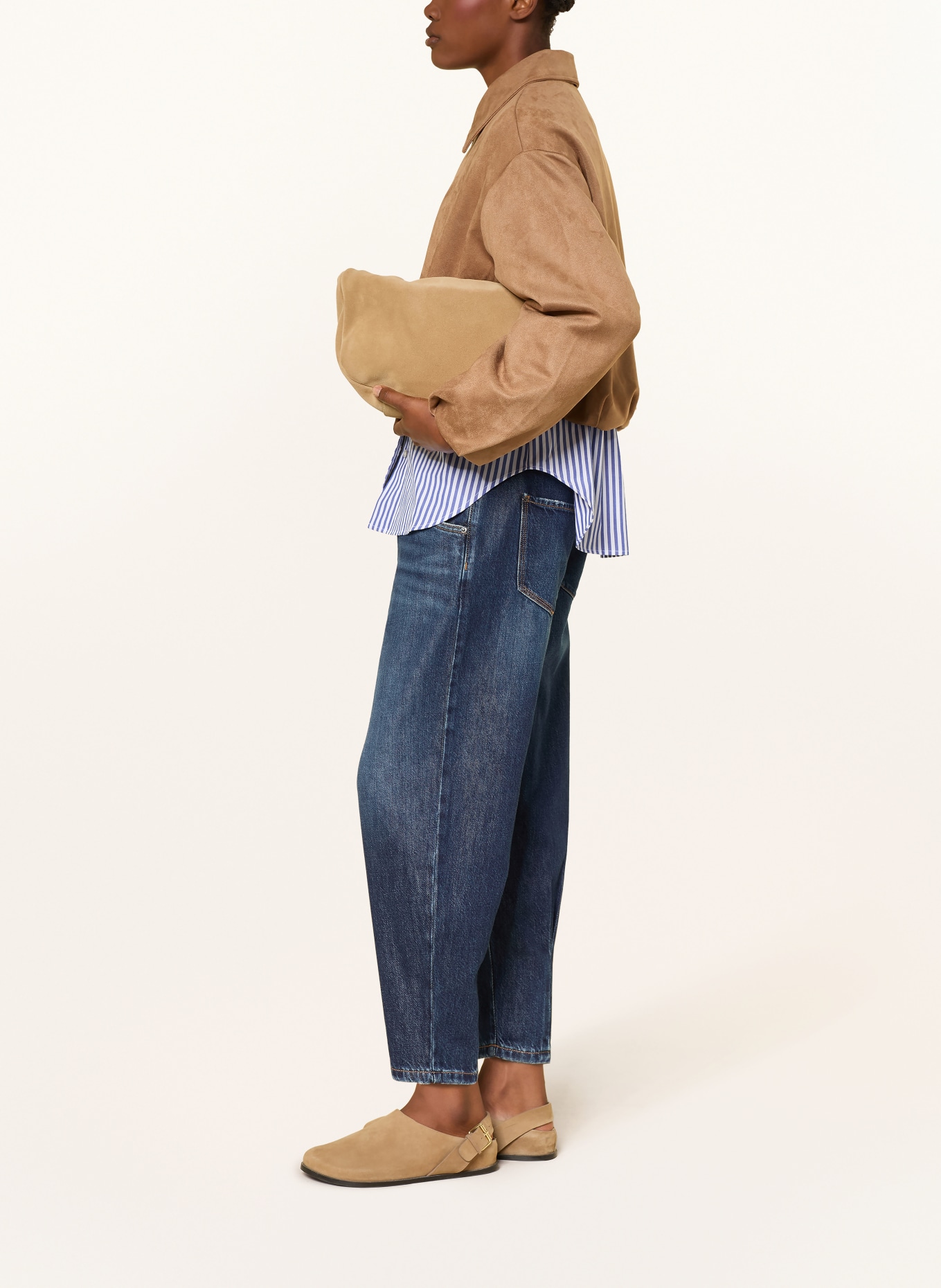 PNTS Cropped Jeans THE O SHAPE: 23 DUNKELBLAU
