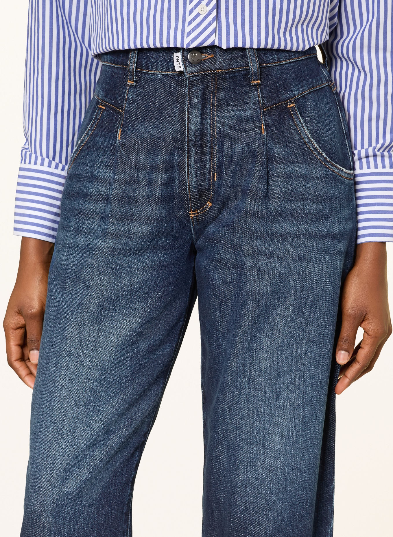 PNTS Cropped Jeans THE O SHAPE: 23 DUNKELBLAU