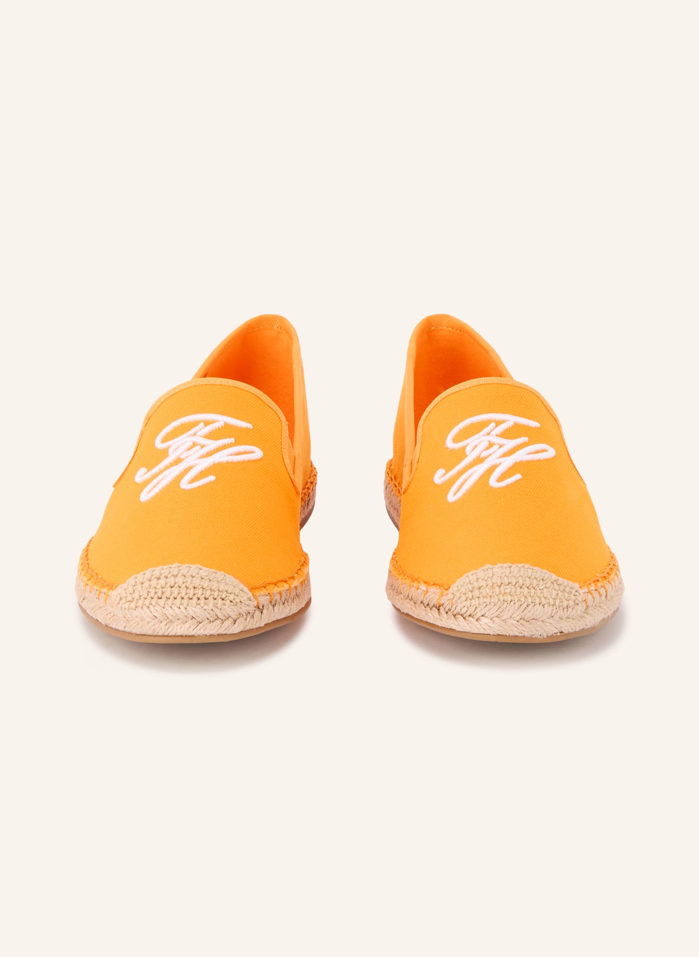 TOMMY HILFIGER Espadrilles: ORANGE / WEISS