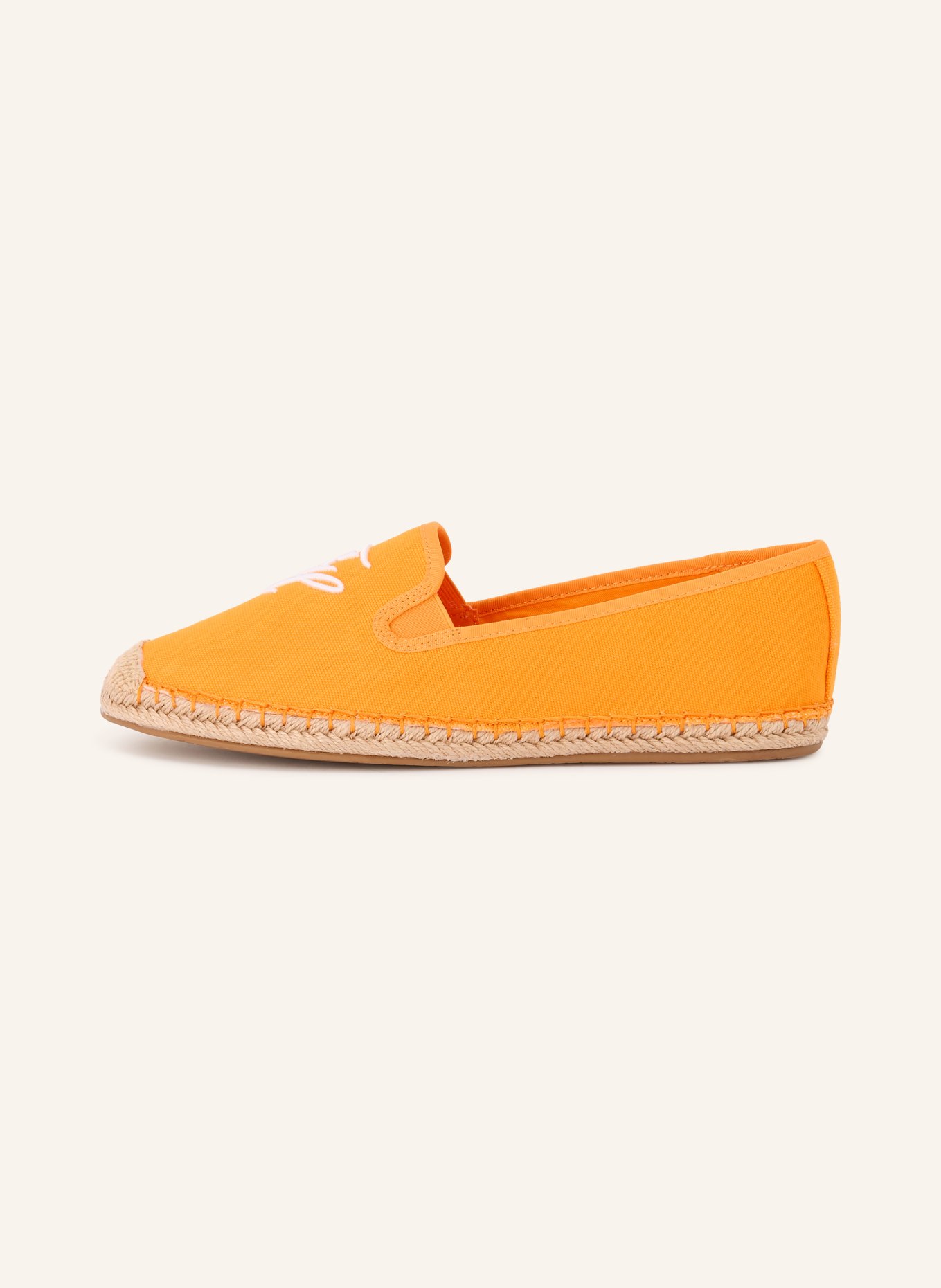 TOMMY HILFIGER Espadrilles: ORANGE / WEISS