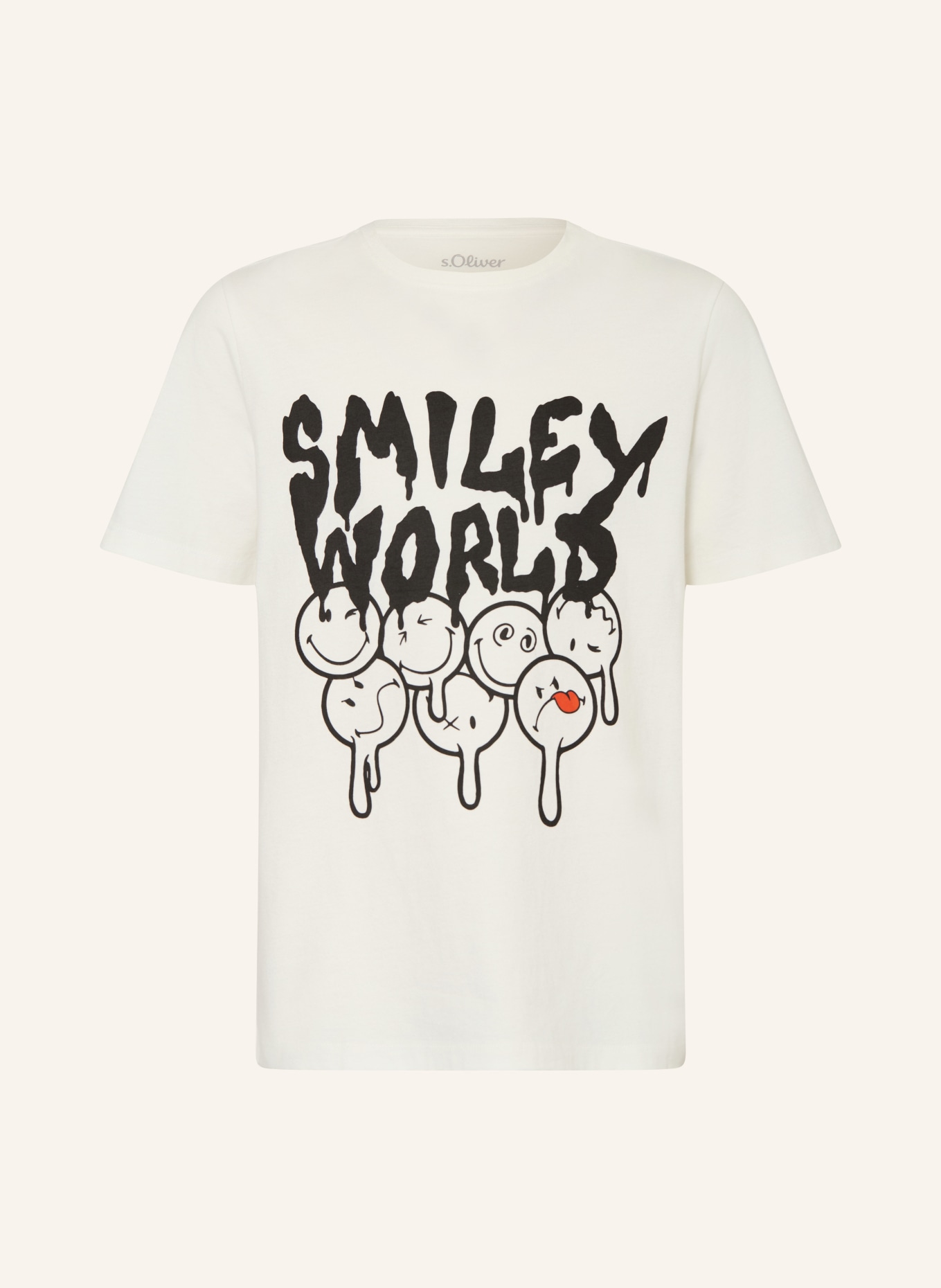 s.Oliver RED T-Shirt: WEISS / SCHWARZ