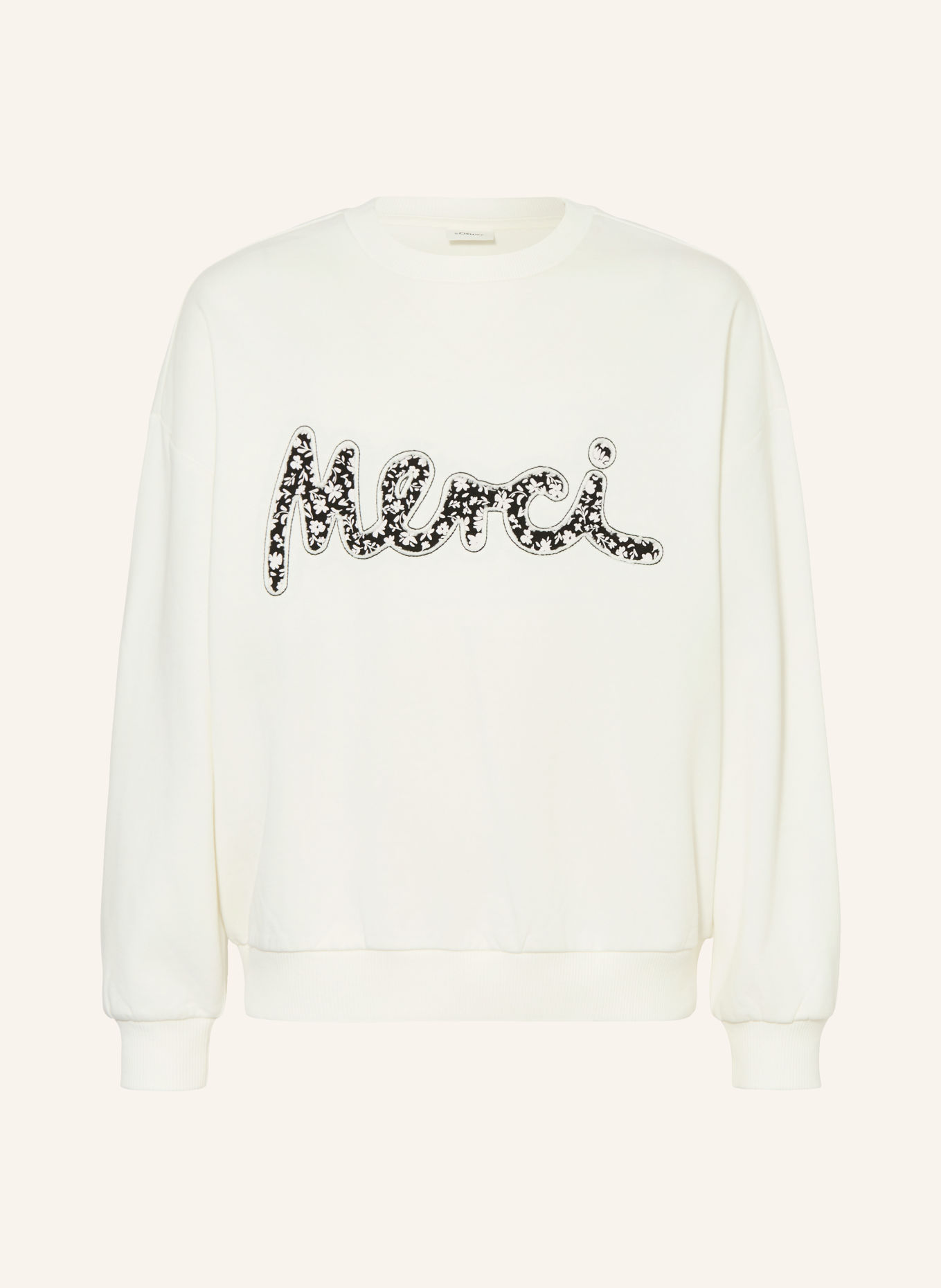 s.Oliver RED Sweatshirt: ECRU / SCHWARZ