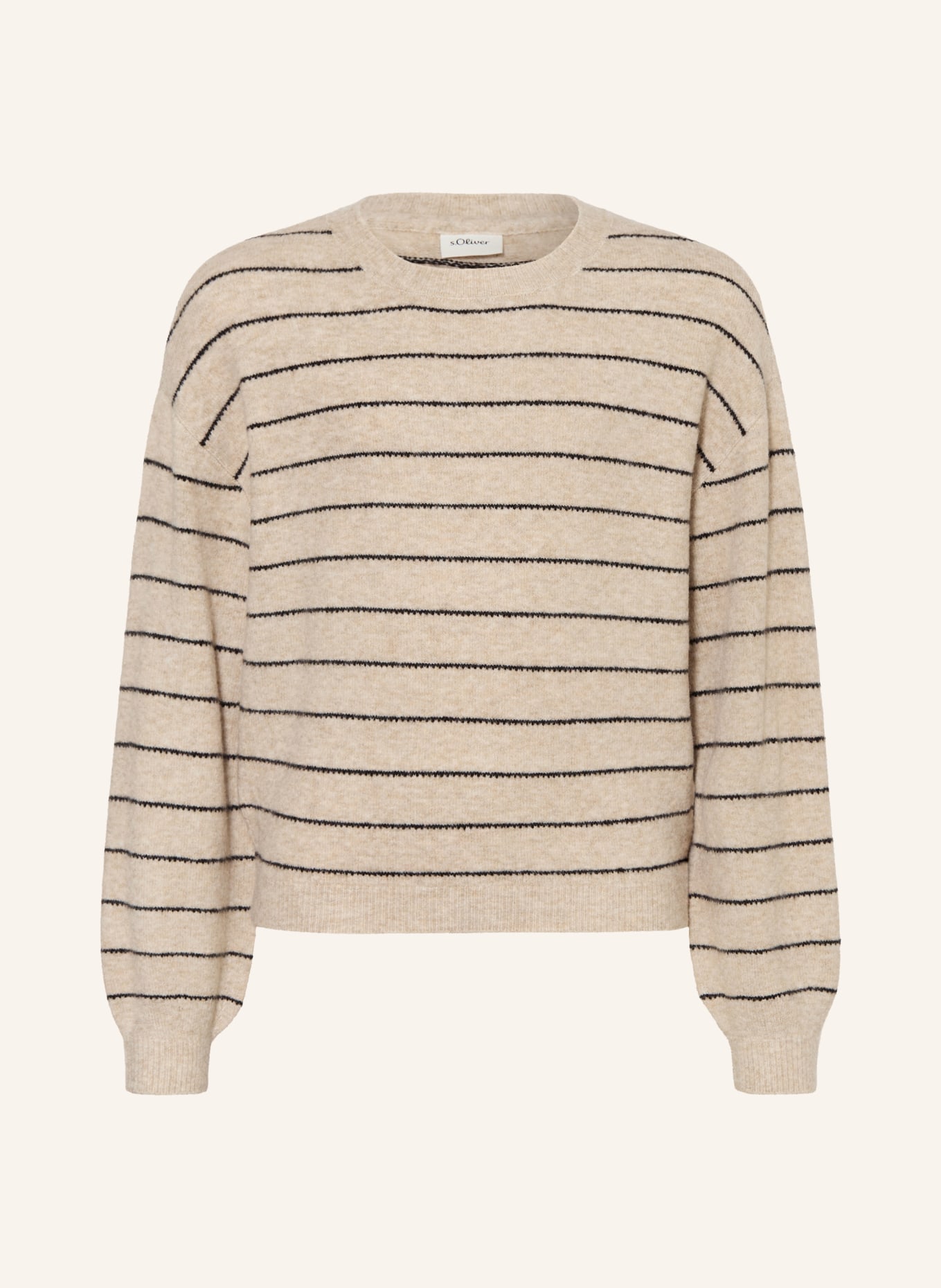 s.Oliver RED Pullover: BEIGE / DUNKELBLAU