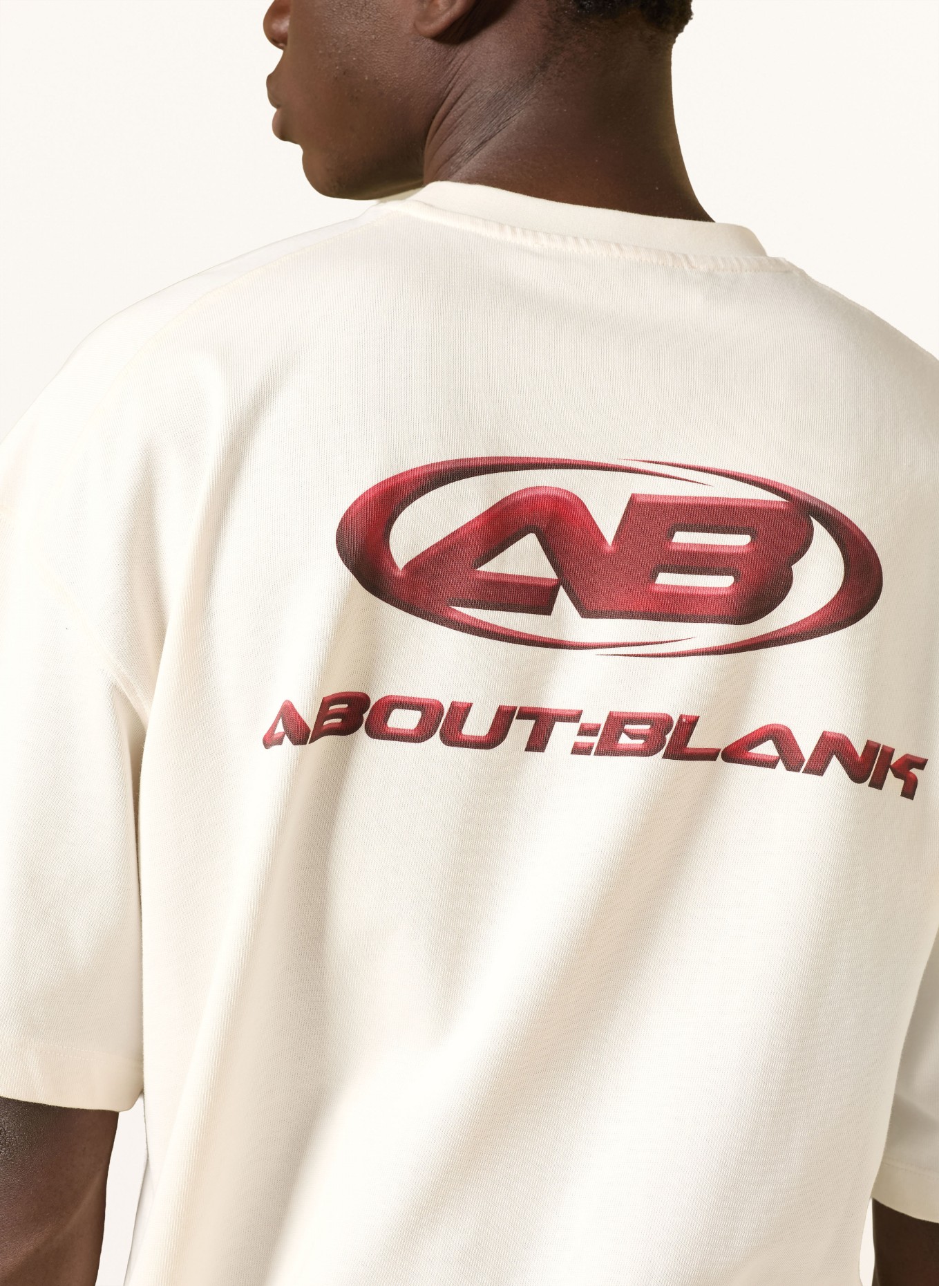 about:blank Oversized tričko: KRÉMOVÁ / TMAVĚ ČERVENÁ