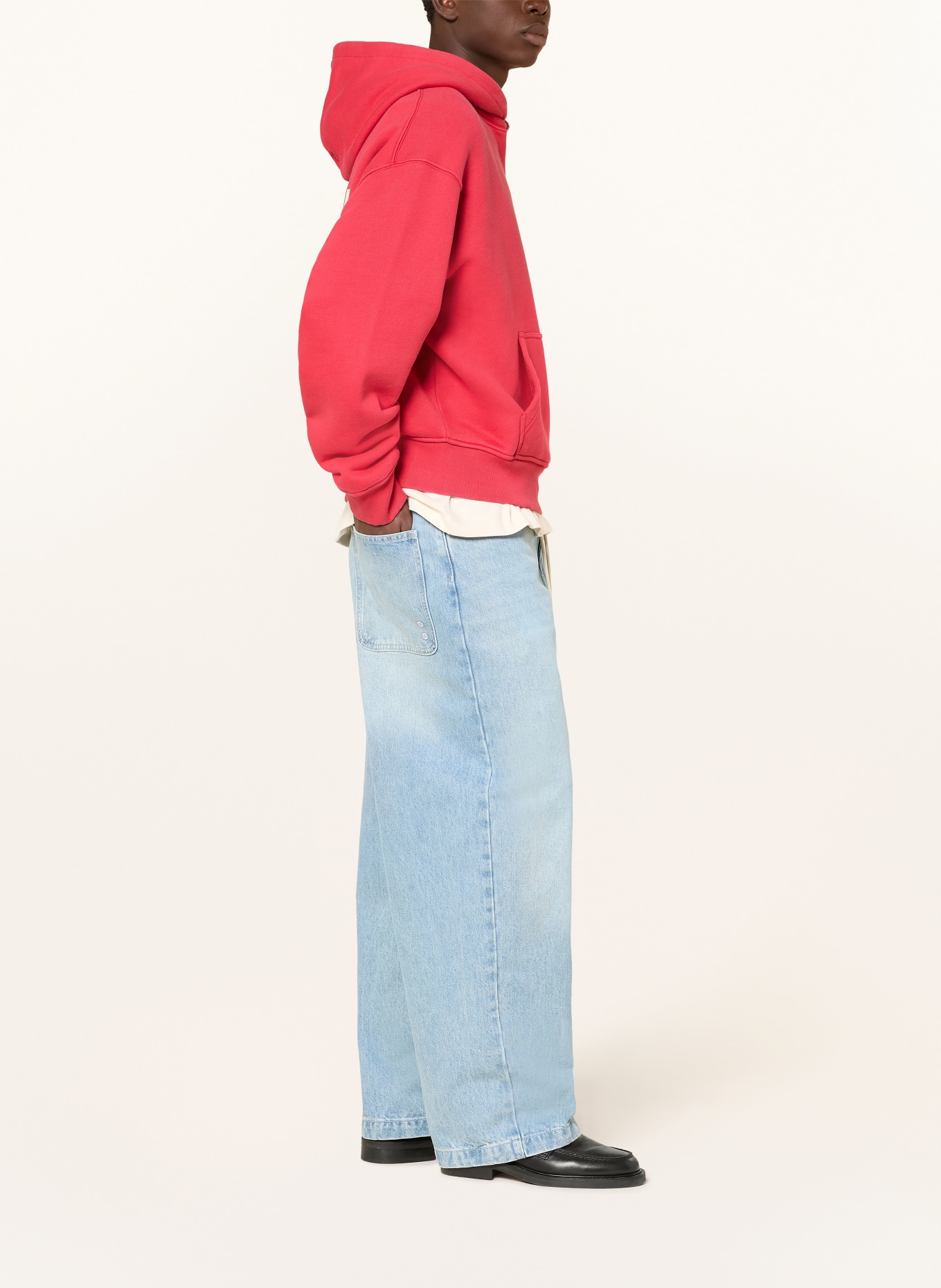 about:blank Hoodie: RED / ECRU