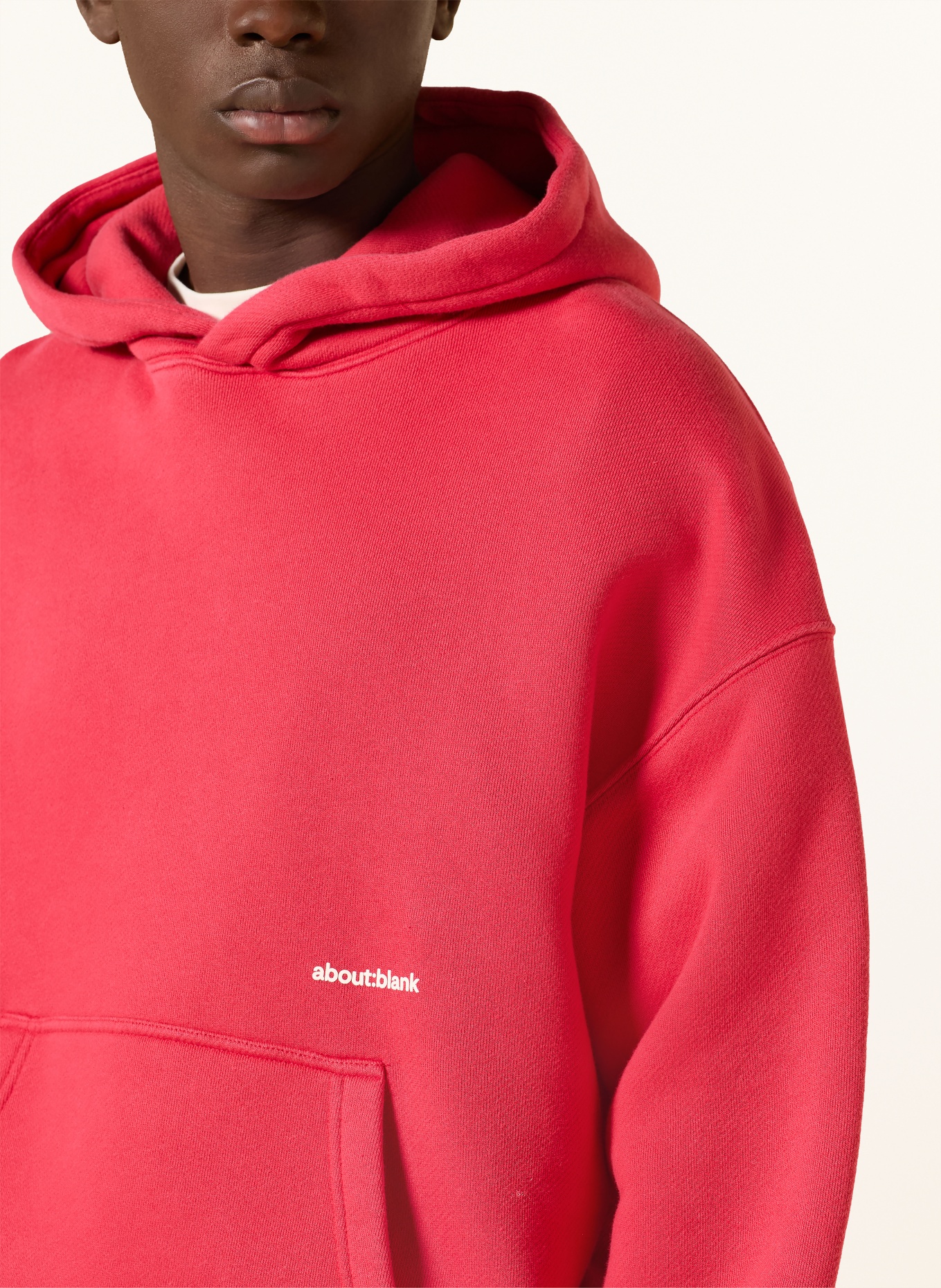 about:blank Hoodie: RED / ECRU