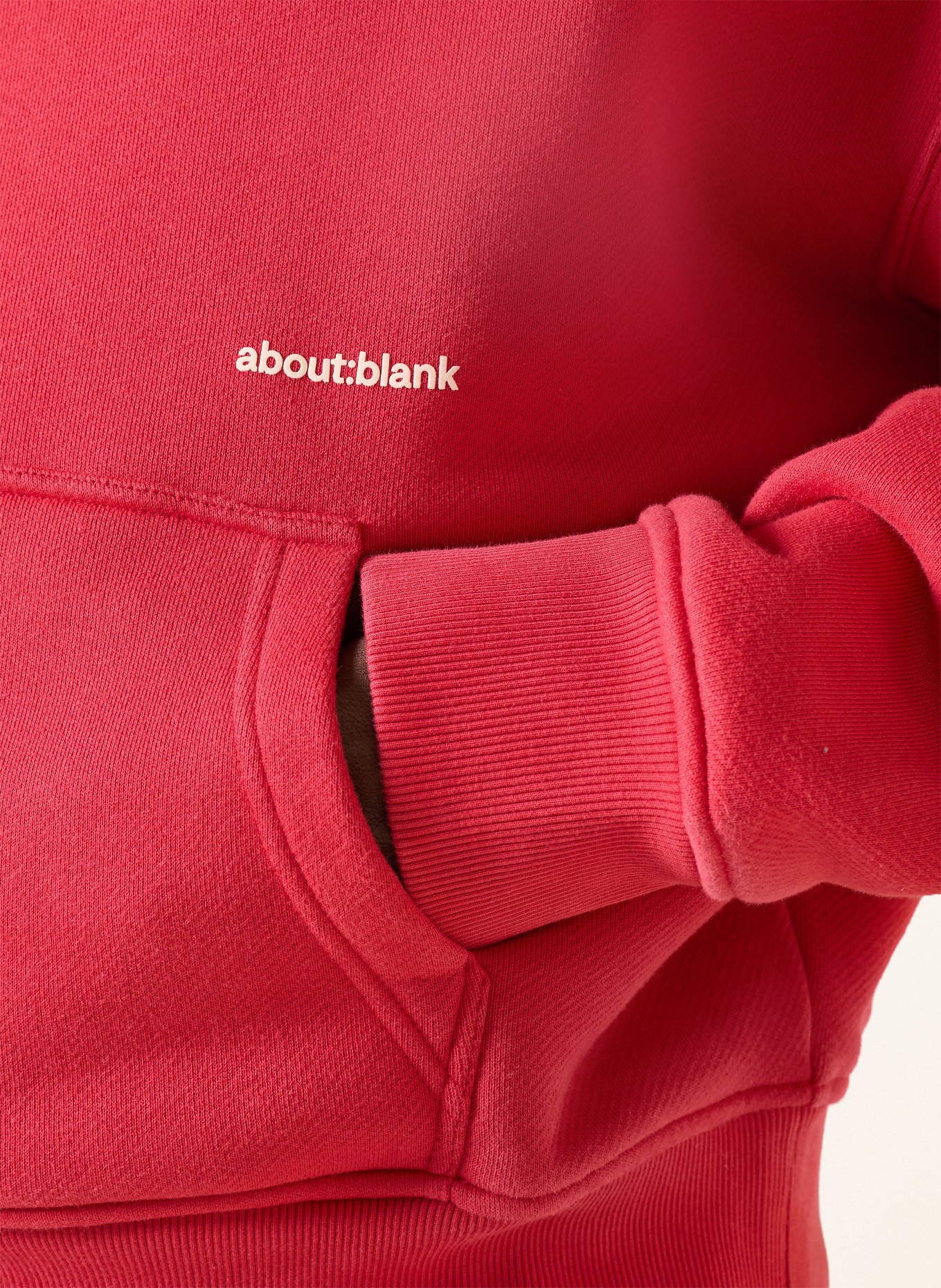 about:blank Hoodie: RED / ECRU