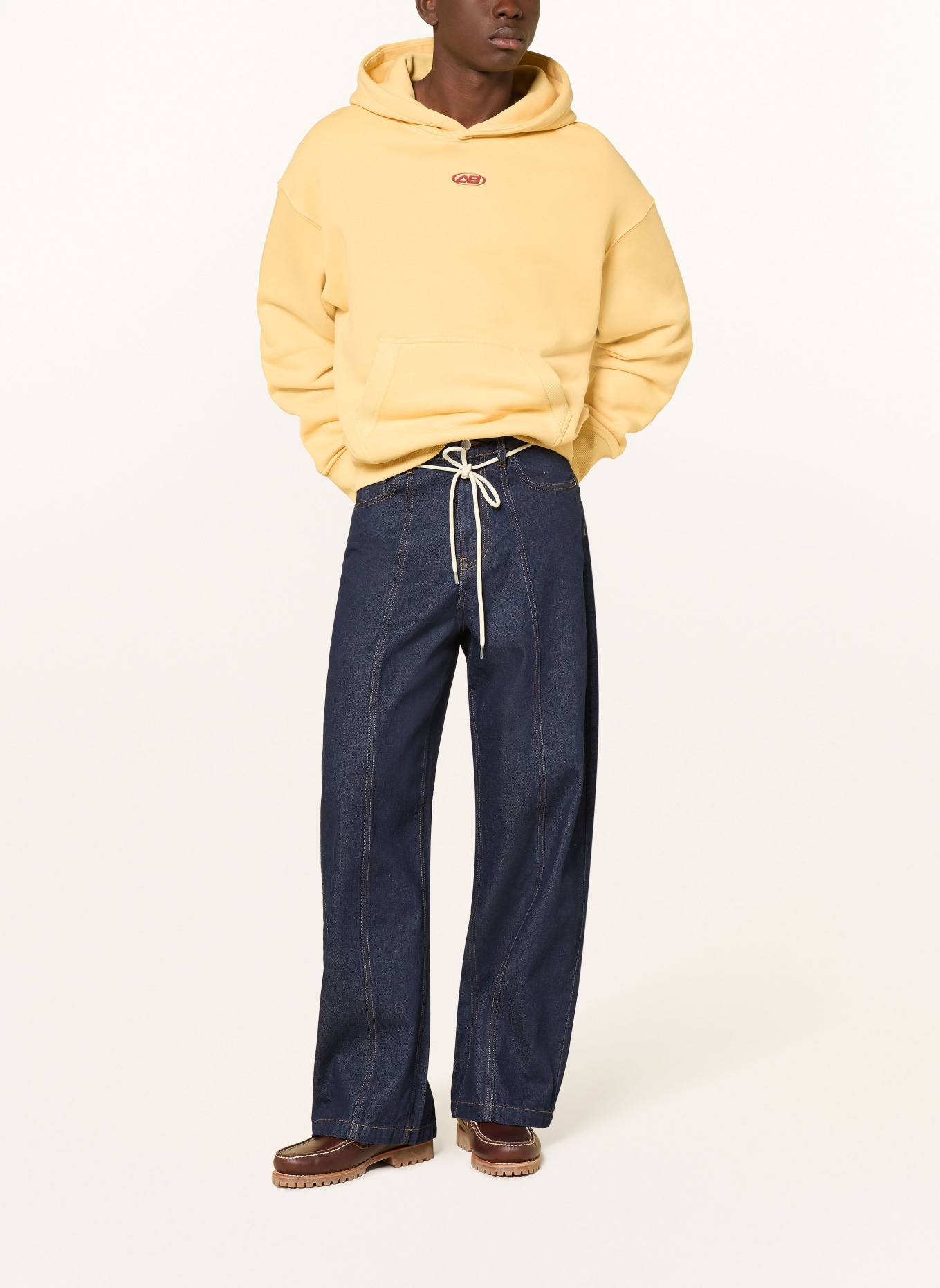 about:blank Oversized hoodie: YELLOW / DARK RED