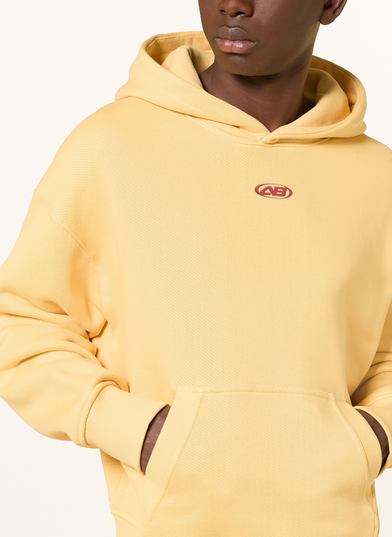 about:blank Oversized hoodie: YELLOW / DARK RED