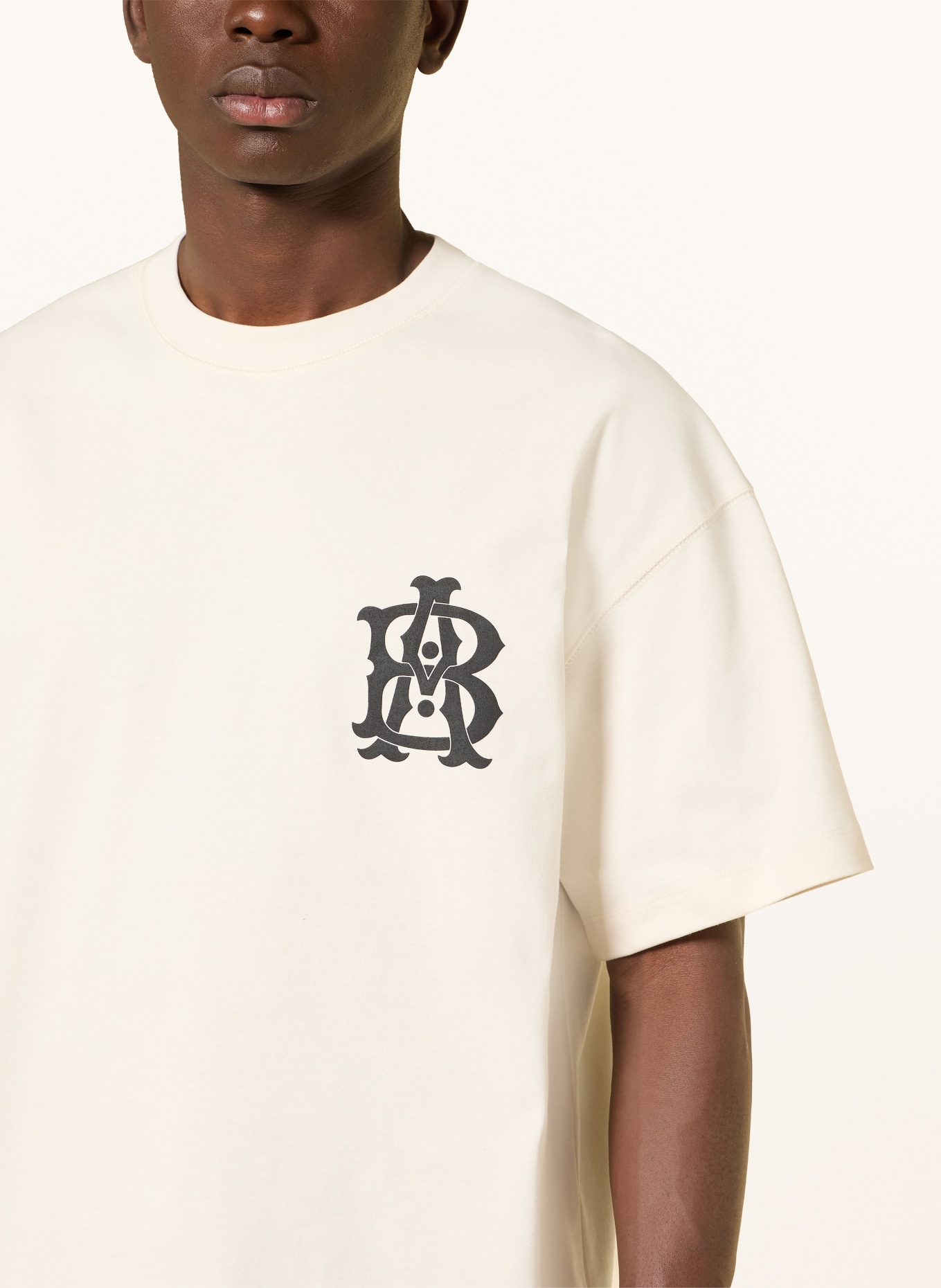 about:blank Oversized tričko: KRÉMOVÁ / ČERNÁ