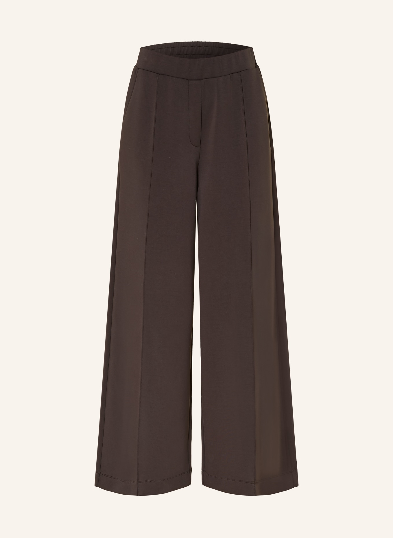 comma Marlenehose aus Jersey: DUNKELBRAUN