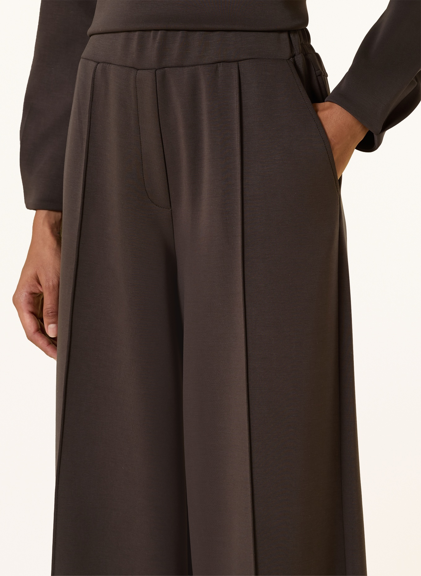 comma Marlenehose aus Jersey: DUNKELBRAUN