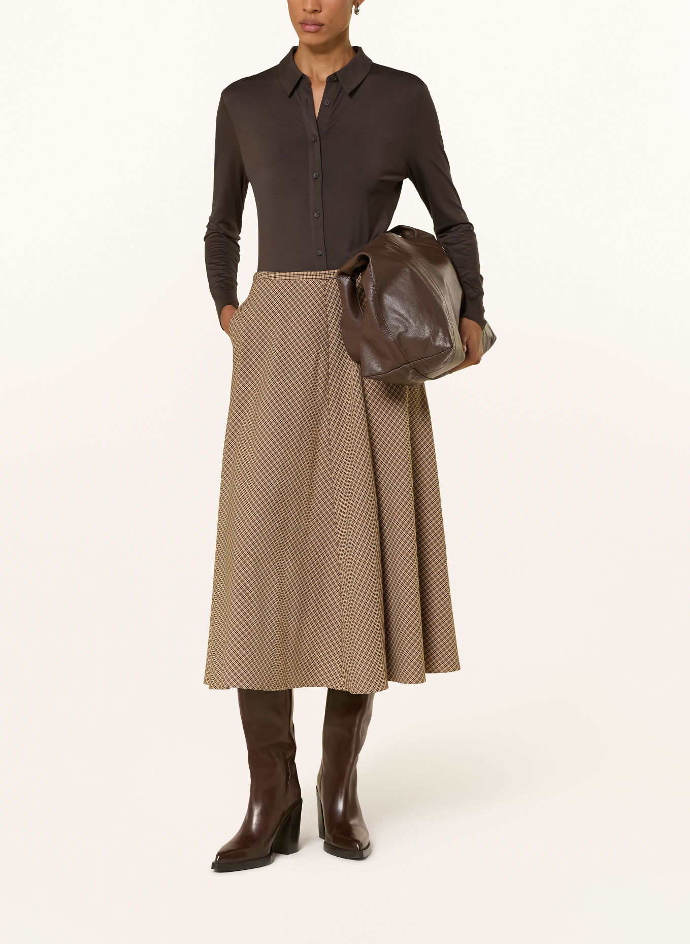 comma blouse: DARK BROWN