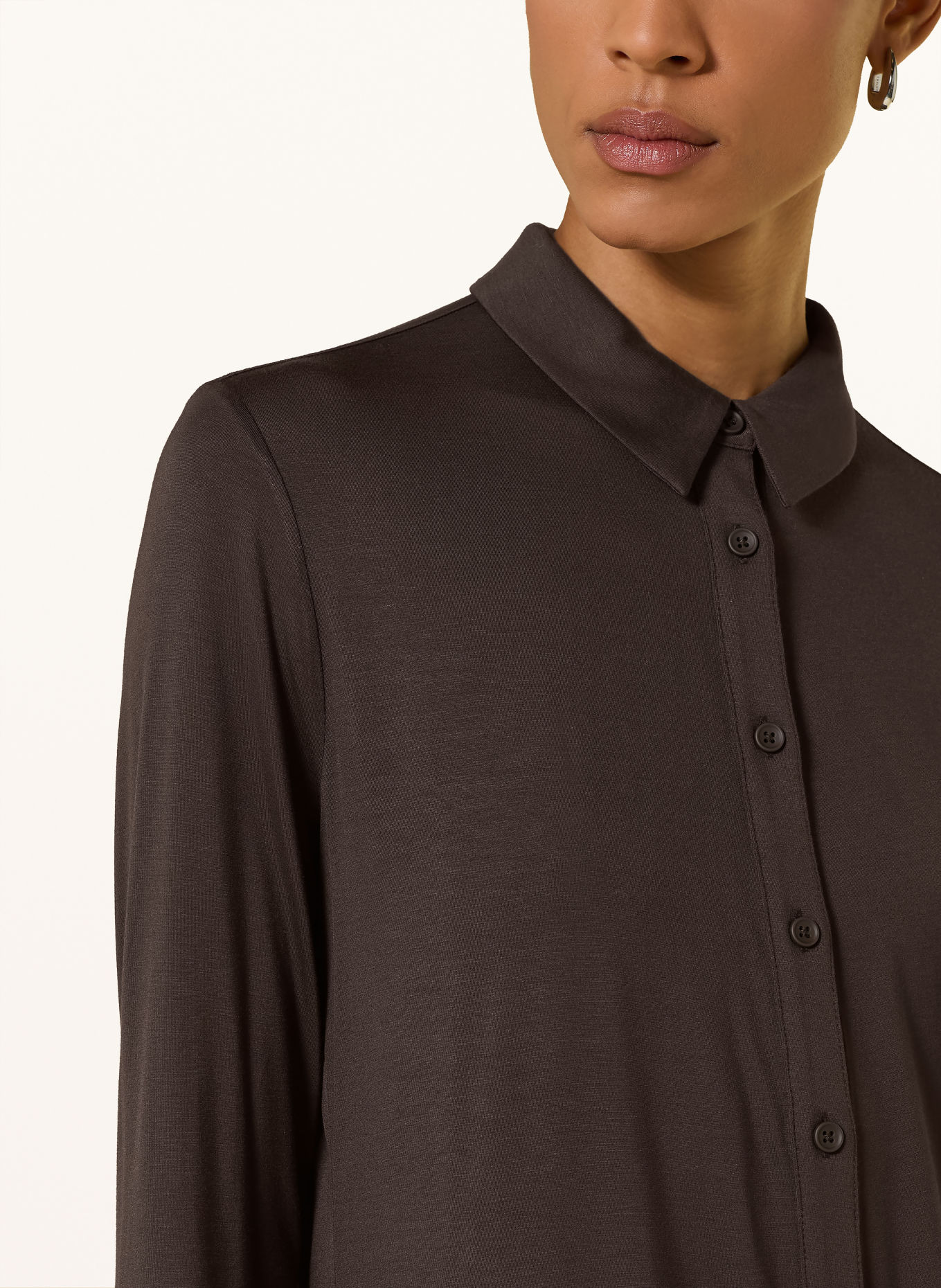 comma blouse: DARK BROWN