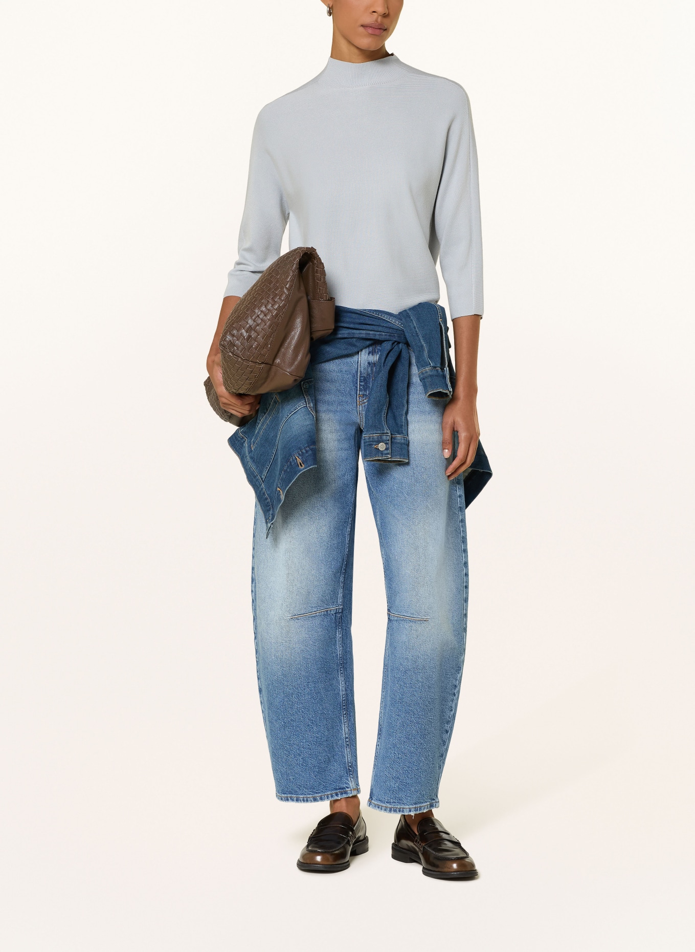 comma Pullover mit 3/4-Arm: BLAUGRAU