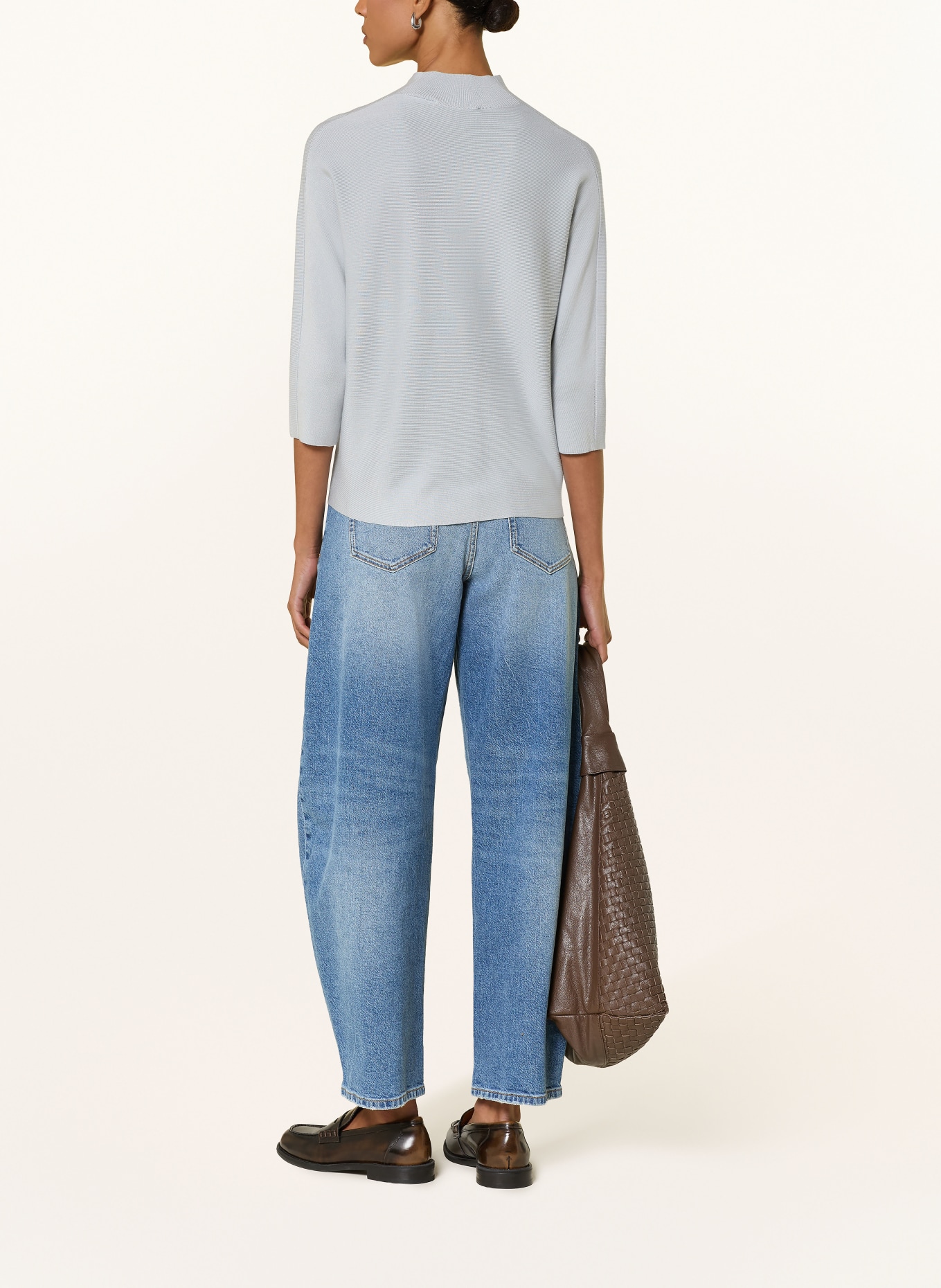 comma Pullover mit 3/4-Arm: BLAUGRAU