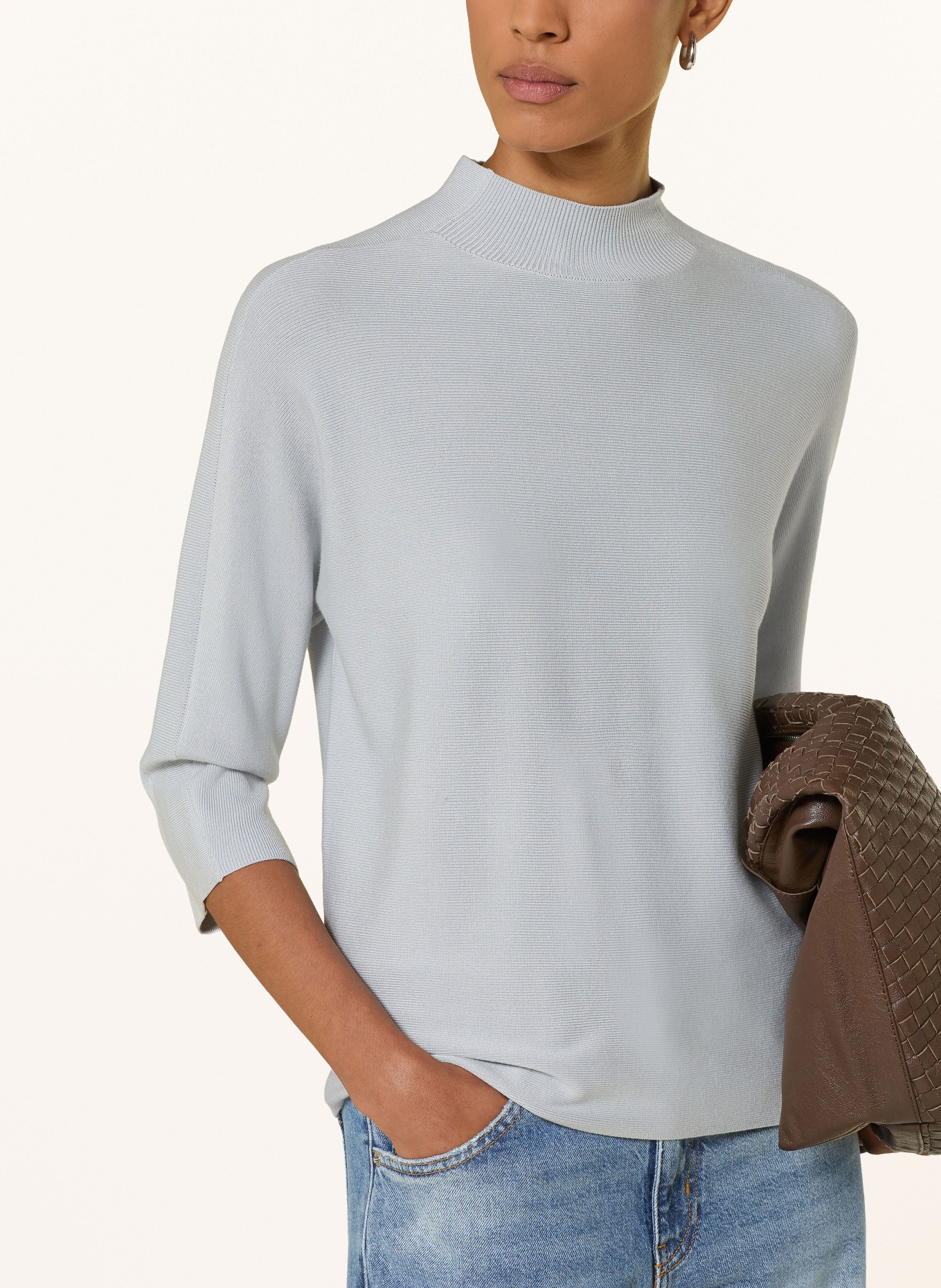 comma Pullover mit 3/4-Arm: BLAUGRAU