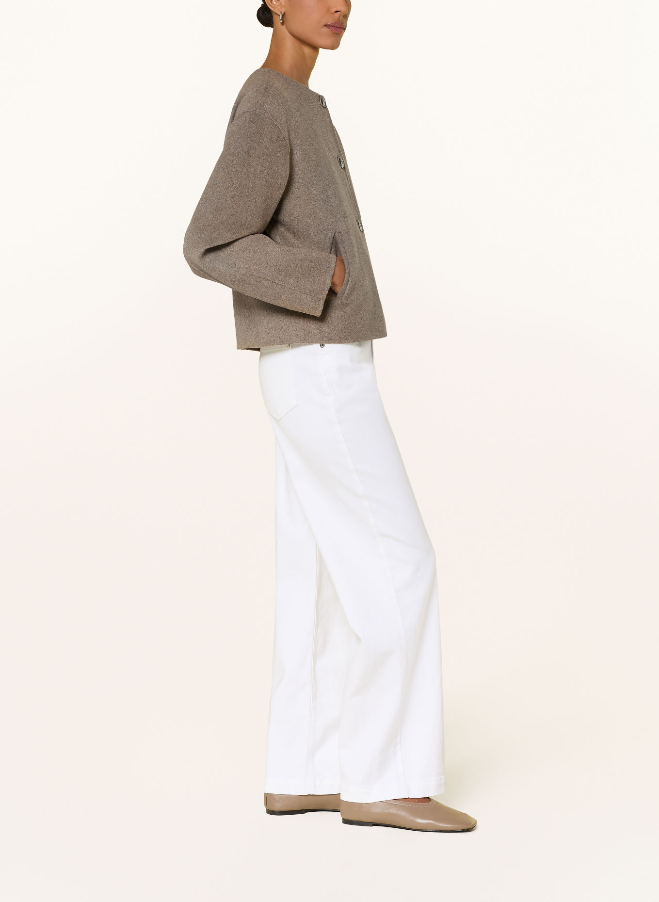 comma Wide Leg Jeans: 0100 WHITE