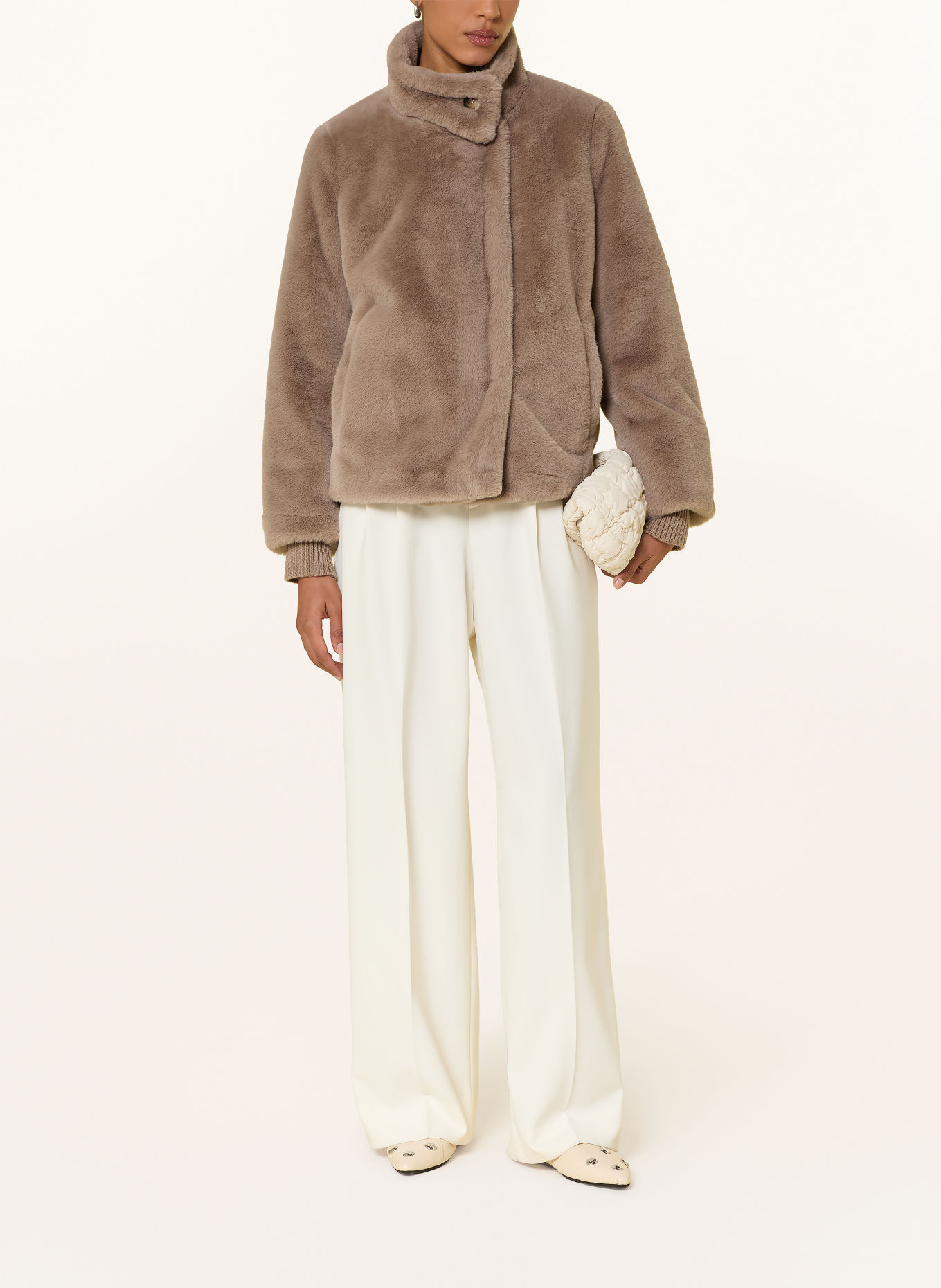 comma Kunstfell-Jacke: TAUPE