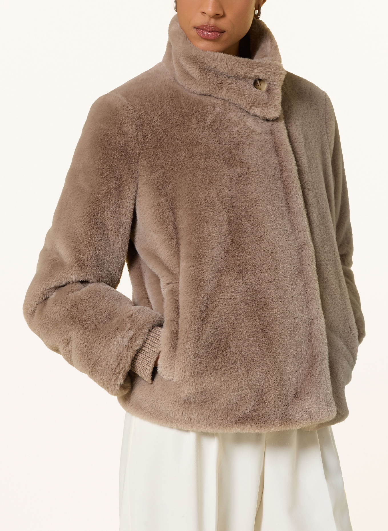 comma Kunstfell-Jacke: TAUPE