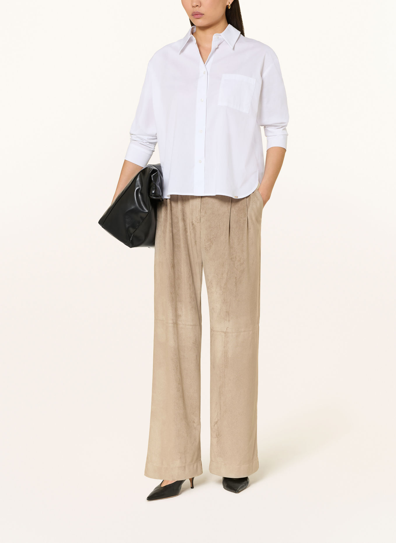 s.Oliver BLACK LABEL Hose in Lederoptik: HELLBRAUN