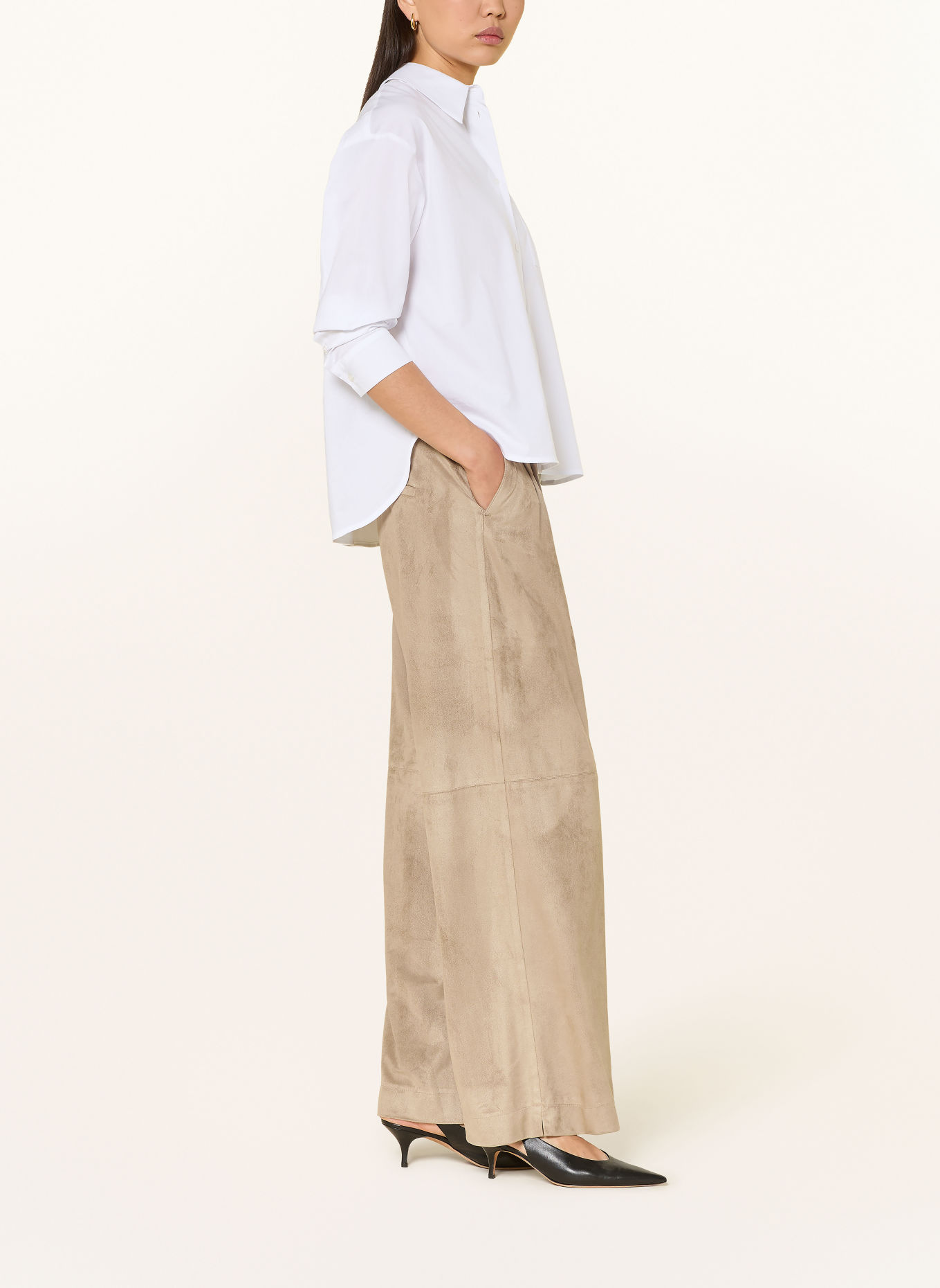 s.Oliver BLACK LABEL Hose in Lederoptik: HELLBRAUN