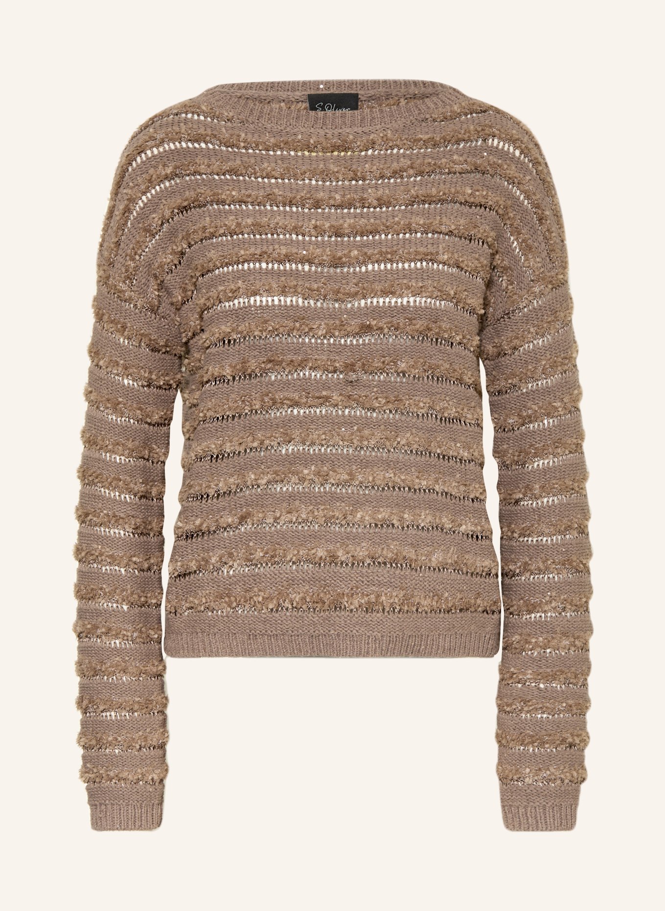 s.Oliver BLACK LABEL Pullover mit Pailletten: BRAUN