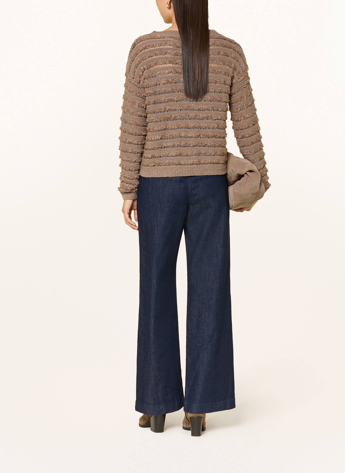 s.Oliver BLACK LABEL Pullover mit Pailletten: BRAUN
