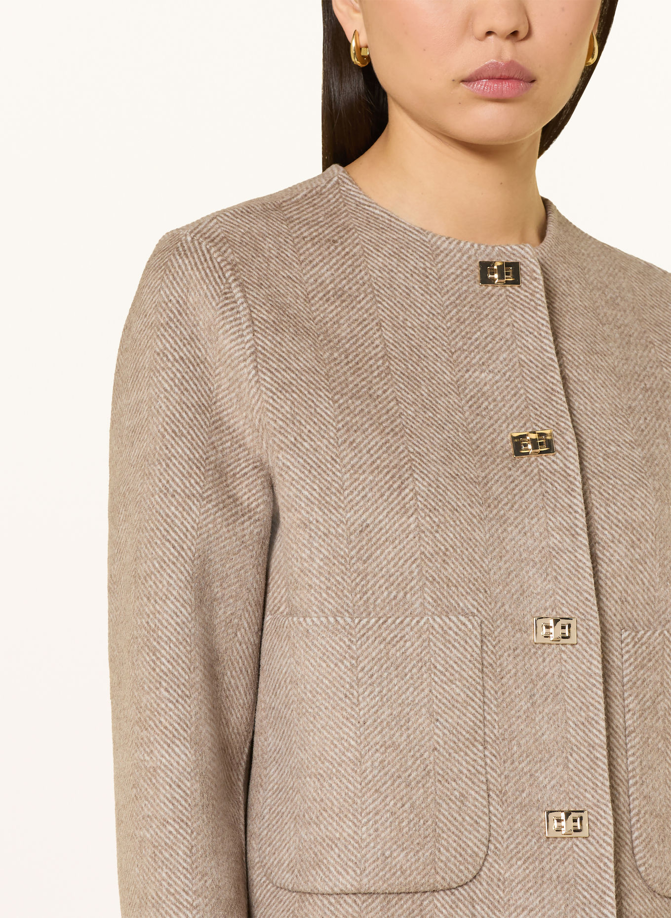 s.Oliver BLACK LABEL Boxy jacket: BROWN / LIGHT BROWN