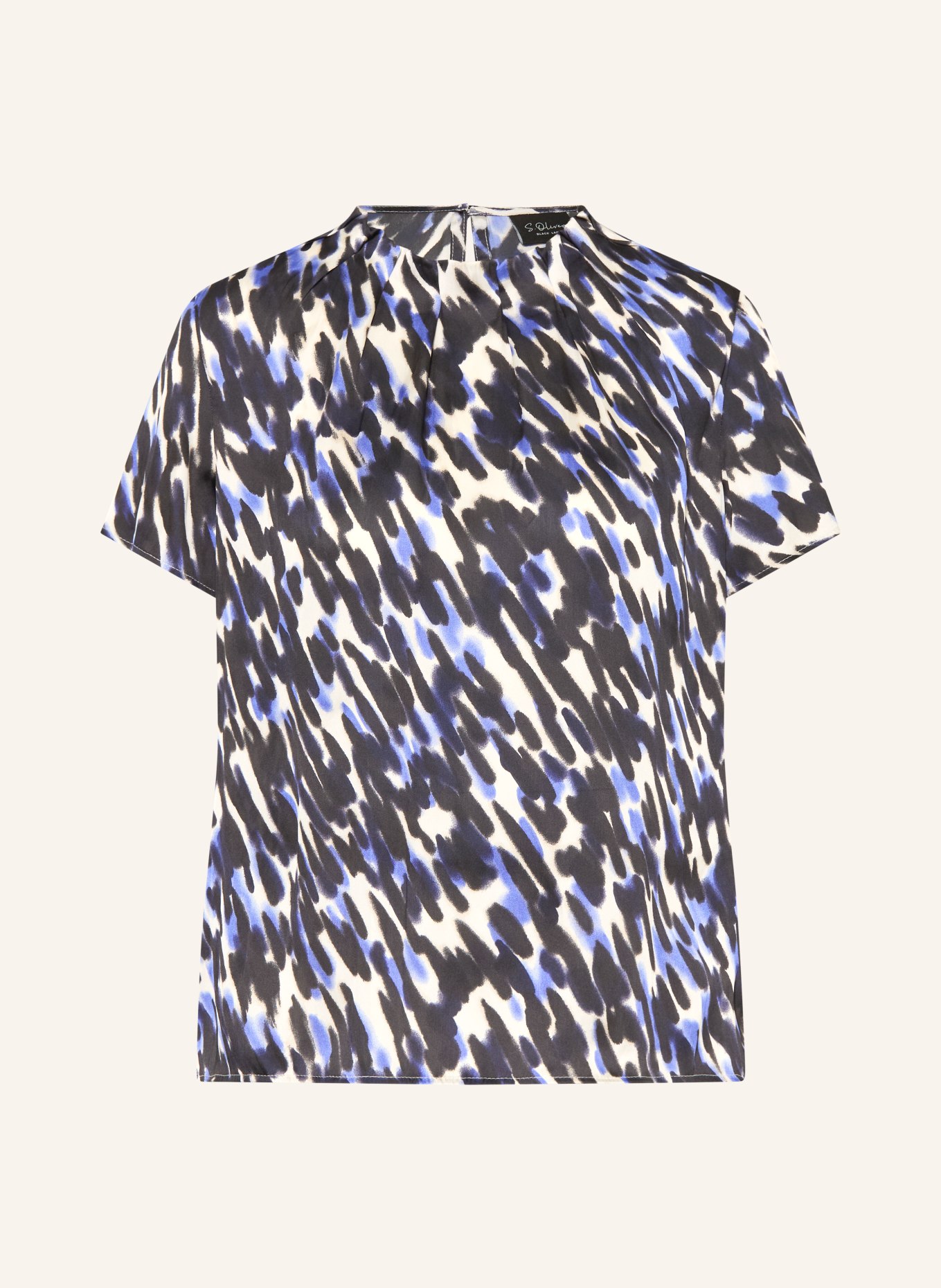 s.Oliver BLACK LABEL Blusenshirt: SCHWARZ / BLAU / WEISS