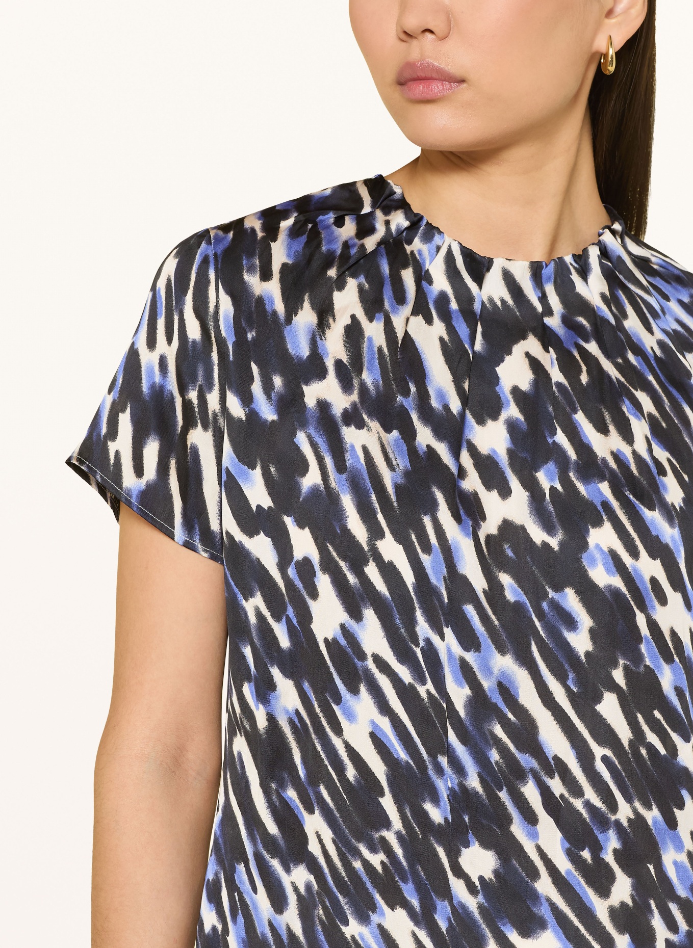 s.Oliver BLACK LABEL Blusenshirt: SCHWARZ / BLAU / WEISS