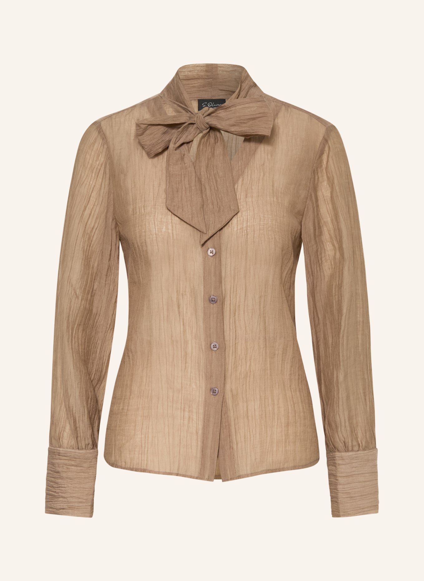 s.Oliver BLACK LABEL Schluppenbluse: BRAUN