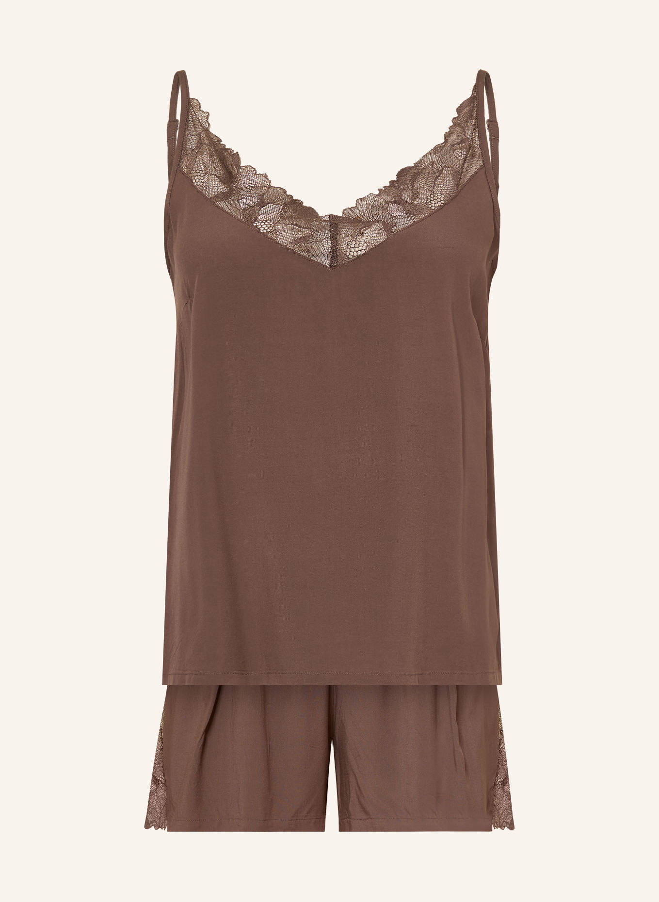 SCHIESSER Shorty-pyjama MODERN LACE: MARRON FONCÉ