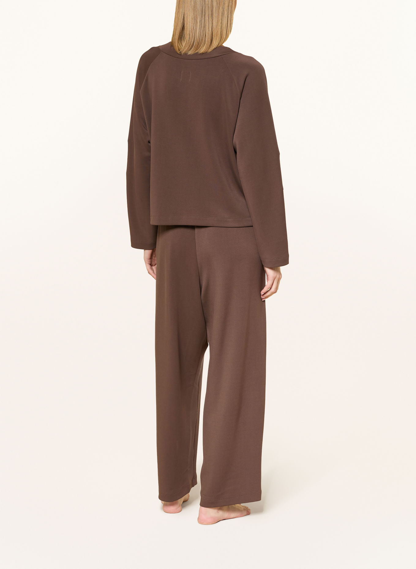 SCHIESSER Sweat-shirt d'intérieur MIX+RELAX: MARRON FONCÉ
