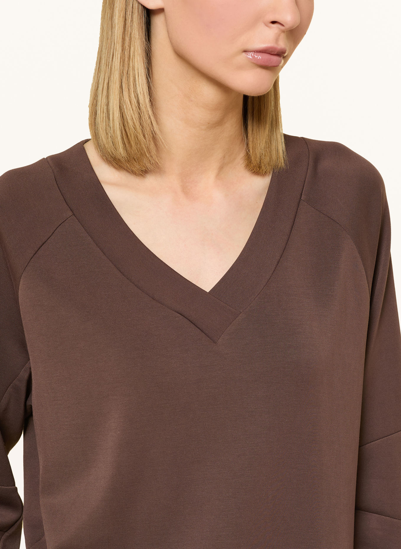 SCHIESSER Sweat-shirt d'intérieur MIX+RELAX: MARRON FONCÉ