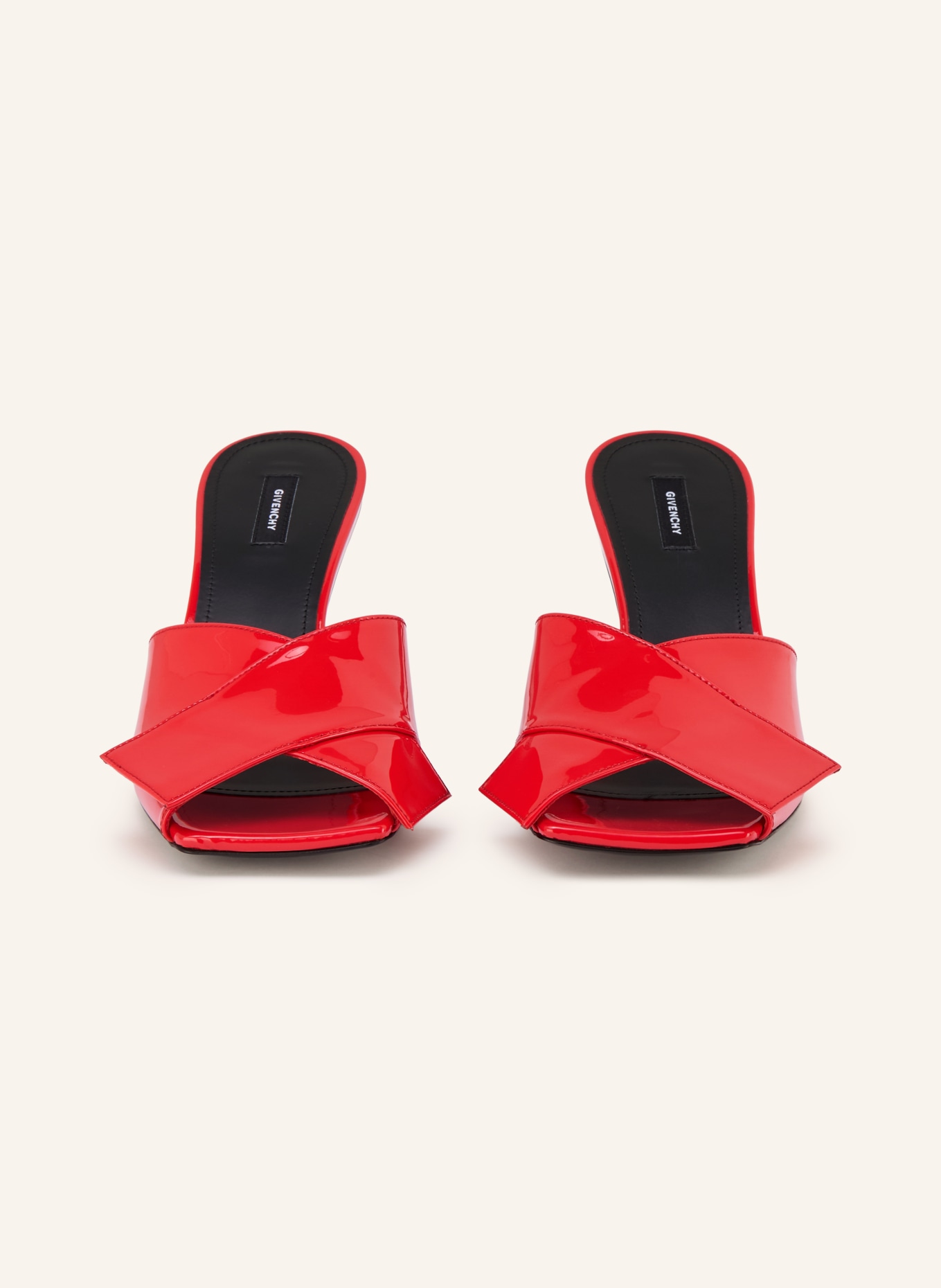 GIVENCHY Lakované pantofle FLOW: ČERVENÁ