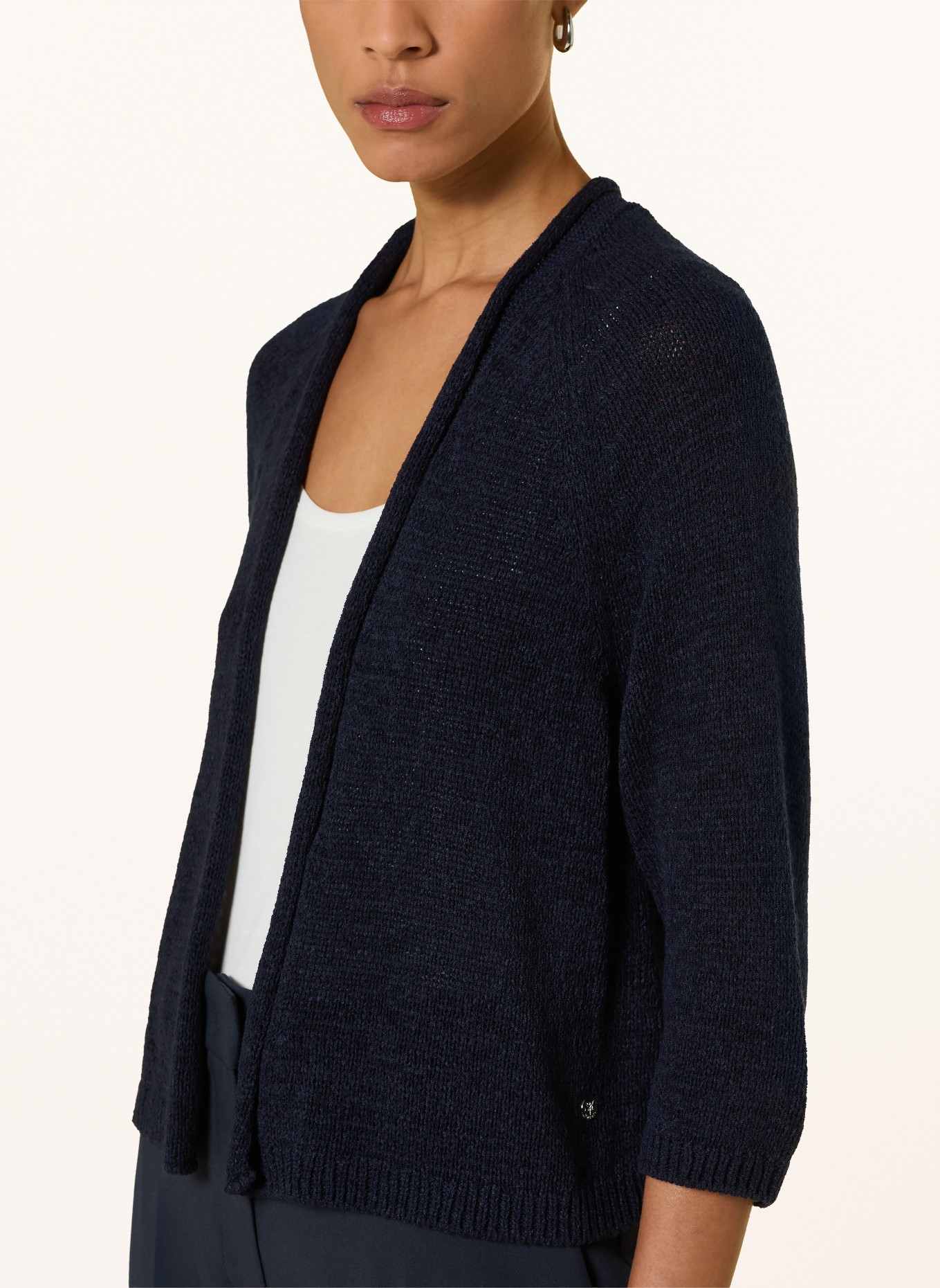 monari Pletený svetr s 3/4 rukávy: TMAVĚ MODRÁ