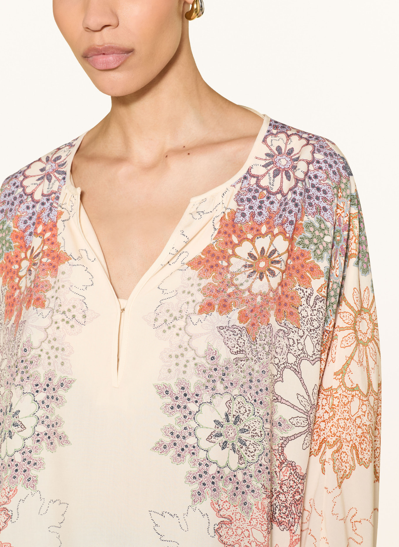 IVI collection Blůzová košile: KRÉMOVÁ / FIALOVÁ / ORANŽOVÁ
